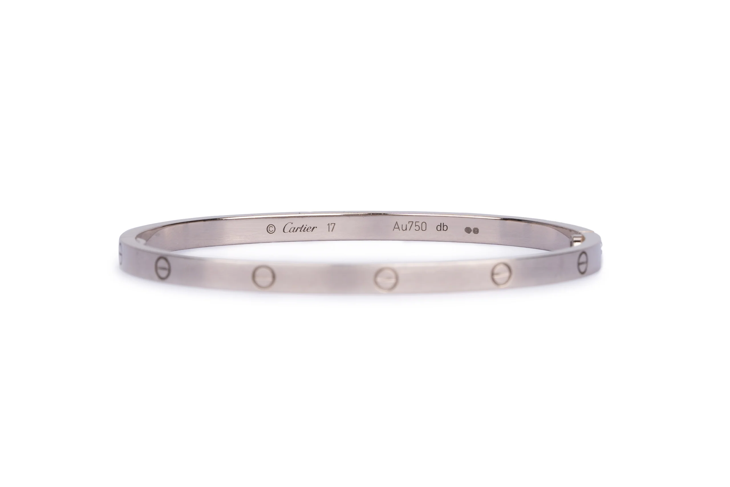 Cartier Love Classic White Gold Slim Bracelet 17 - Image 3