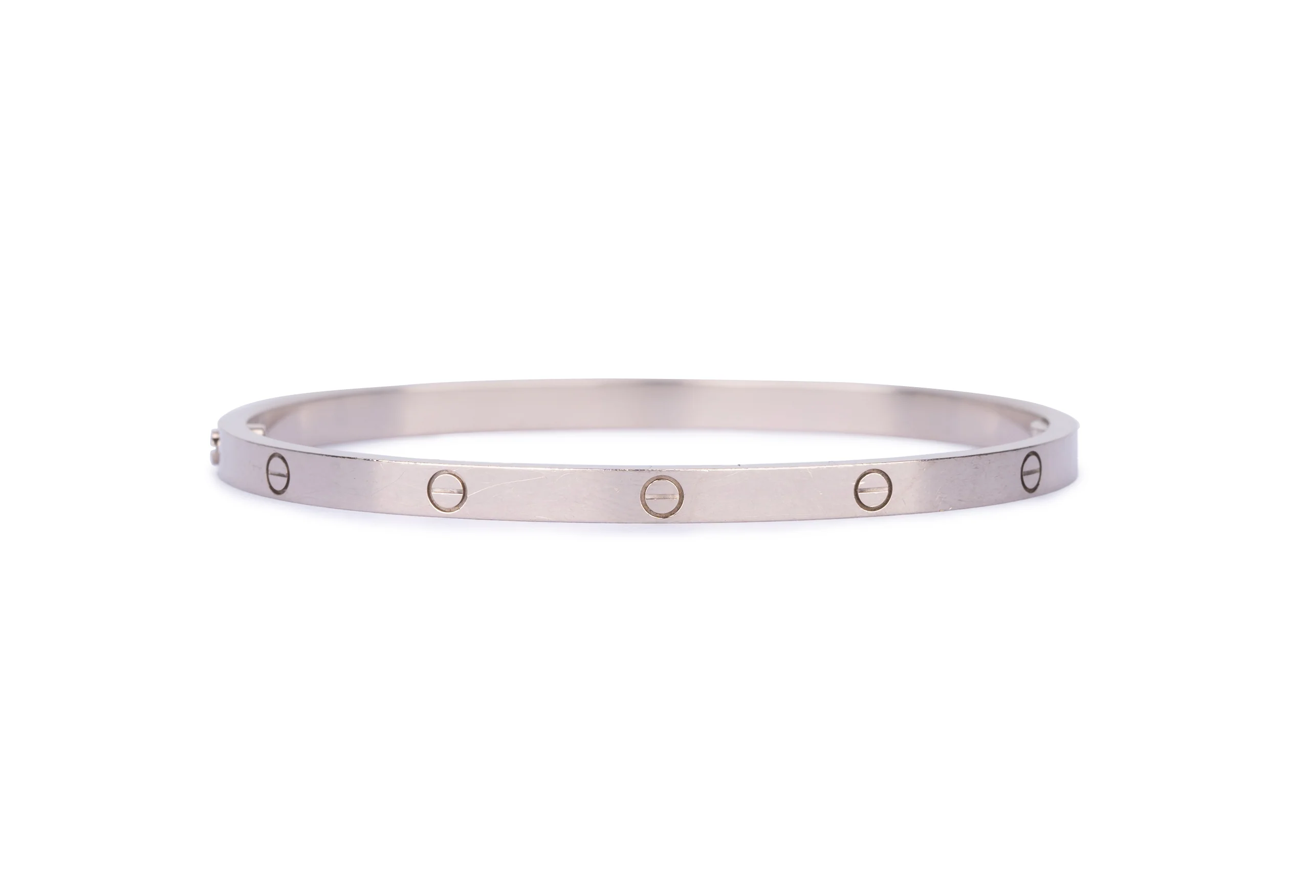 Cartier Love Classic White Gold Slim Bracelet 17 - Image 4