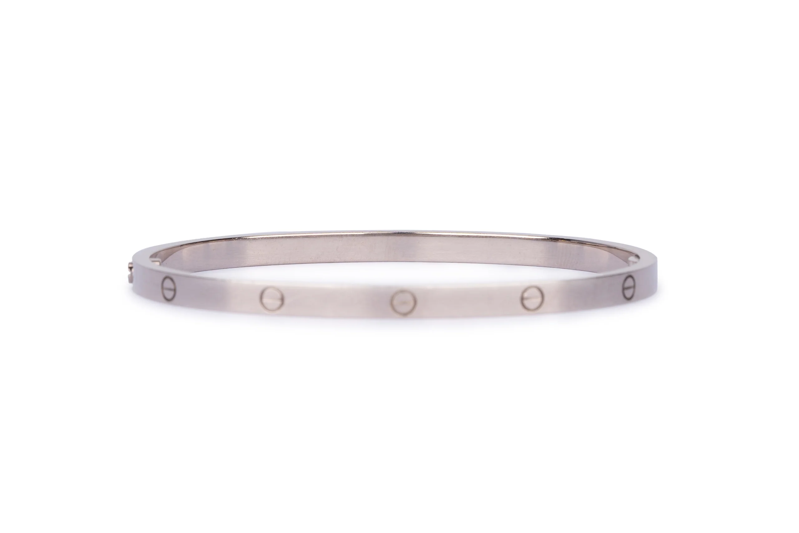 Cartier Love Classic White Gold Slim Bracelet 17 - Image 5