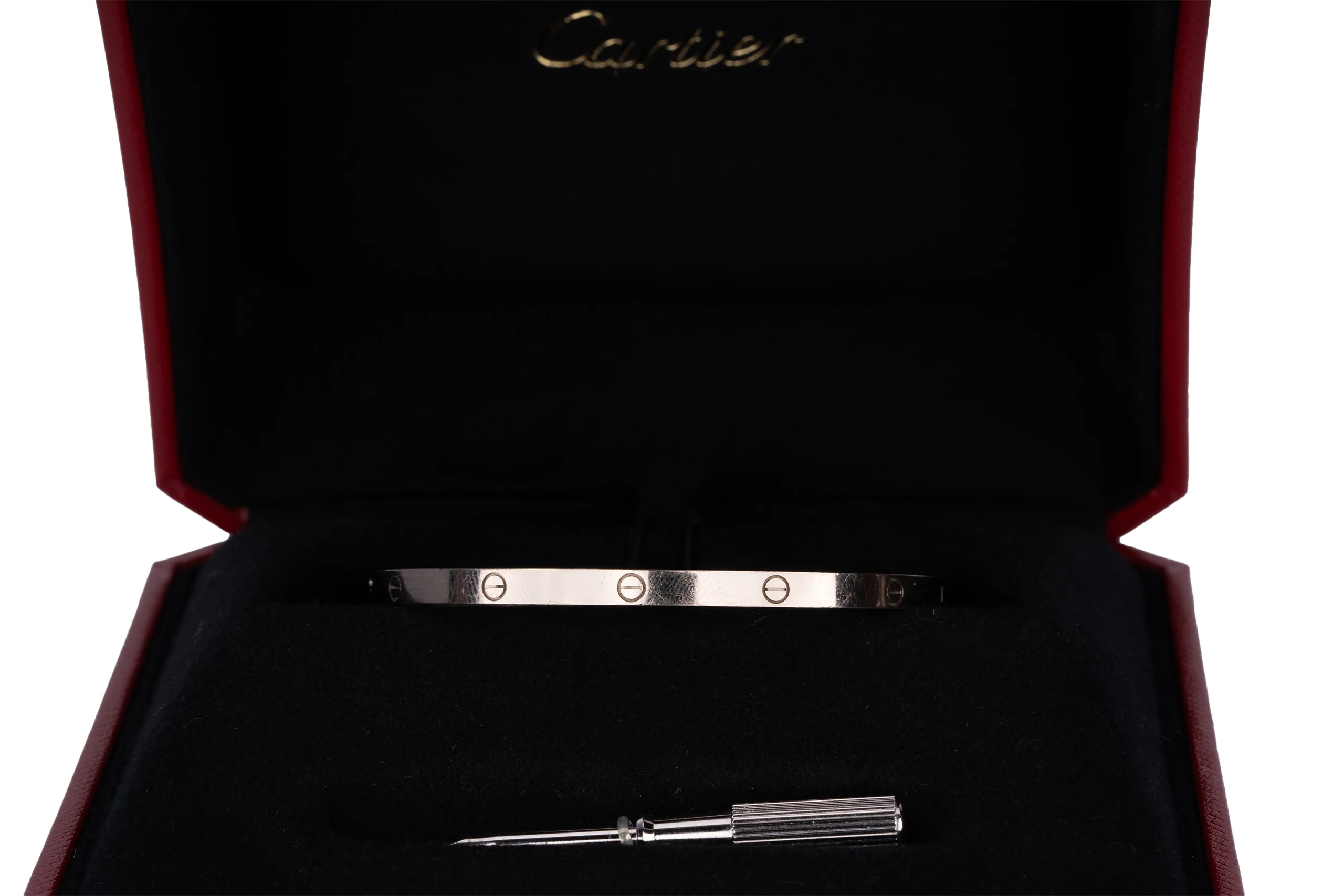 Cartier Love Classic White Gold Slim Bracelet 17 - Image 6