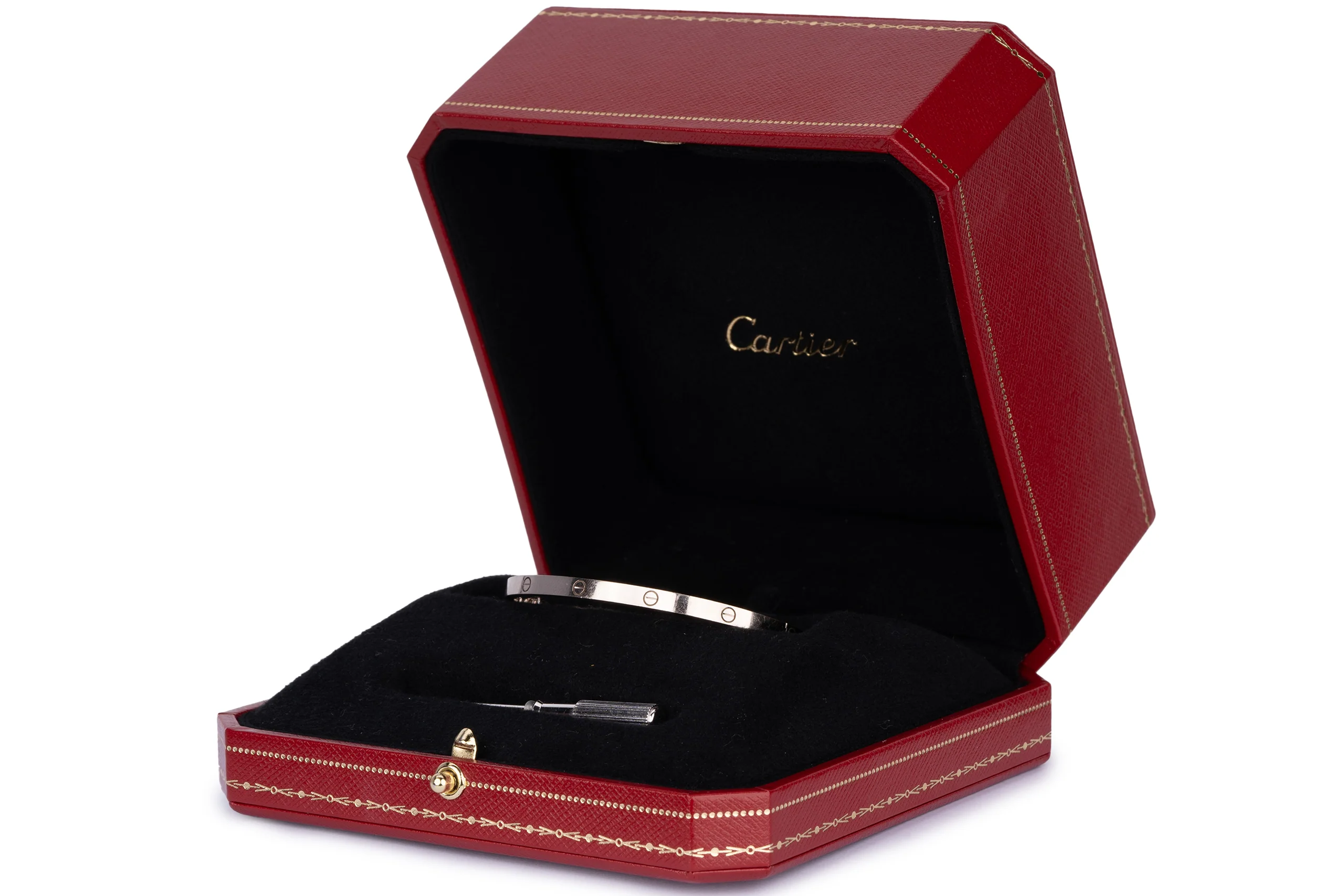 Cartier Love Classic White Gold Slim Bracelet 17 - Image 7