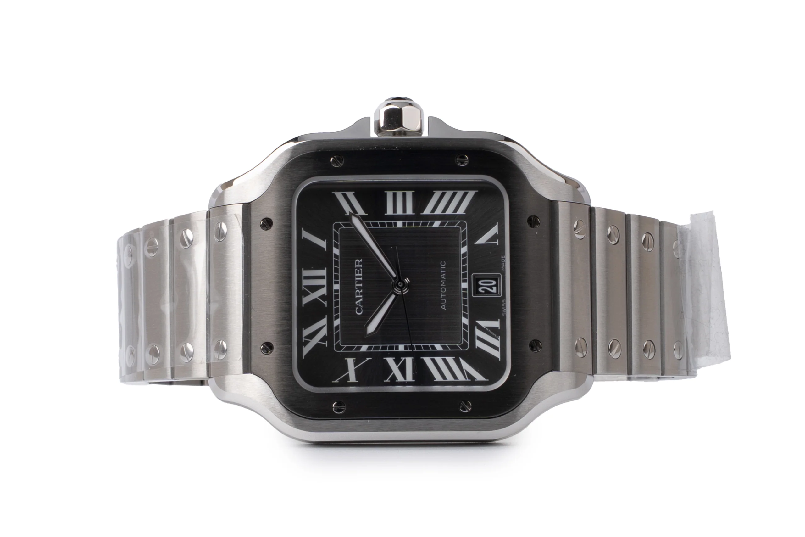 Cartier Santos Watch Steel Case & Bracelet	Adic Bezel