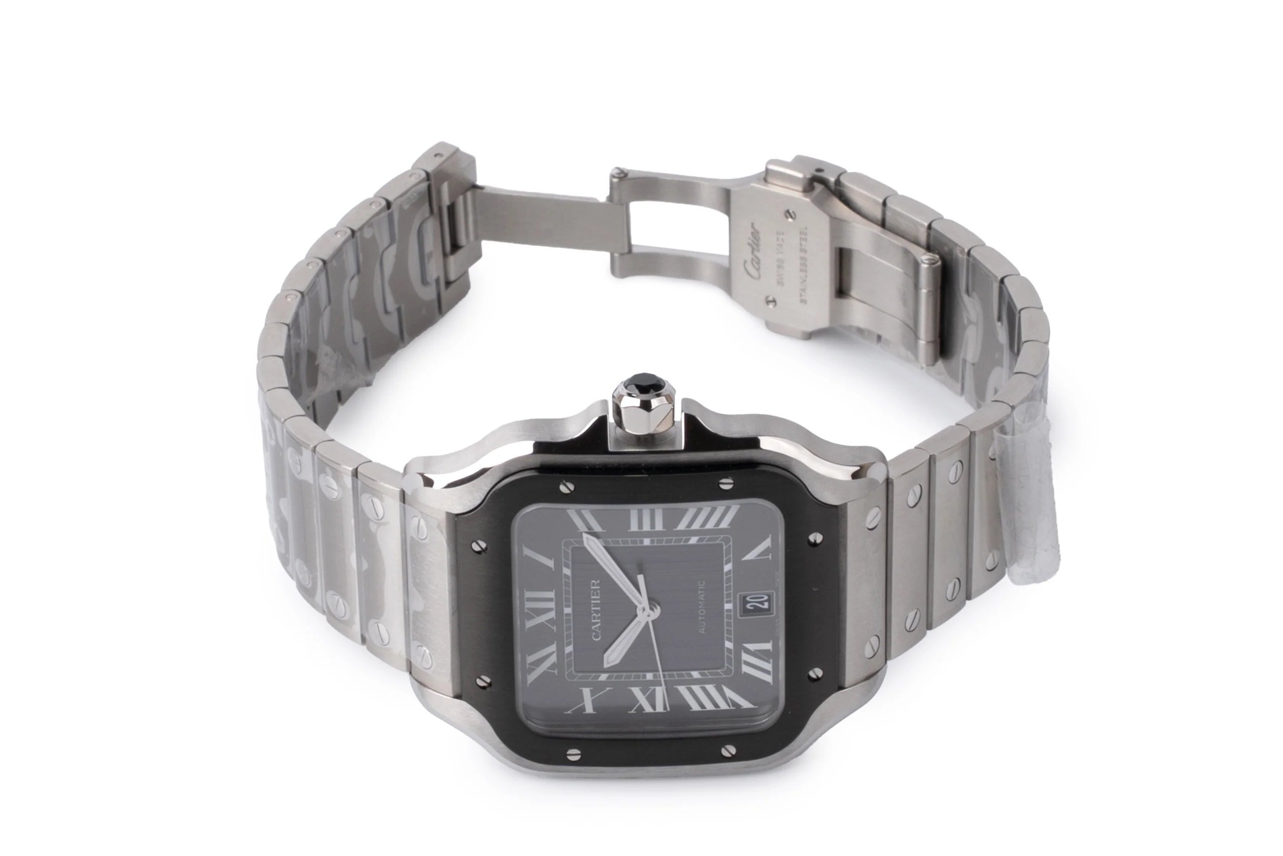 Cartier Santos Watch Steel Case & Bracelet	Adic Bezel - Image 5