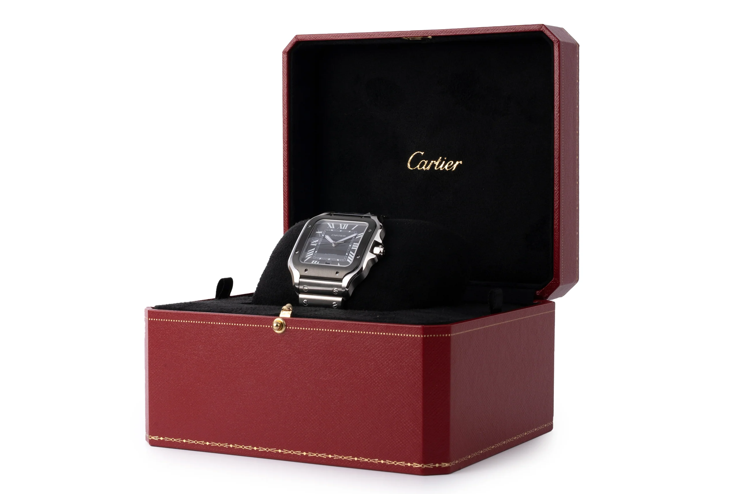 Cartier Santos Watch Steel Case & Bracelet	Adic Bezel - Image 7