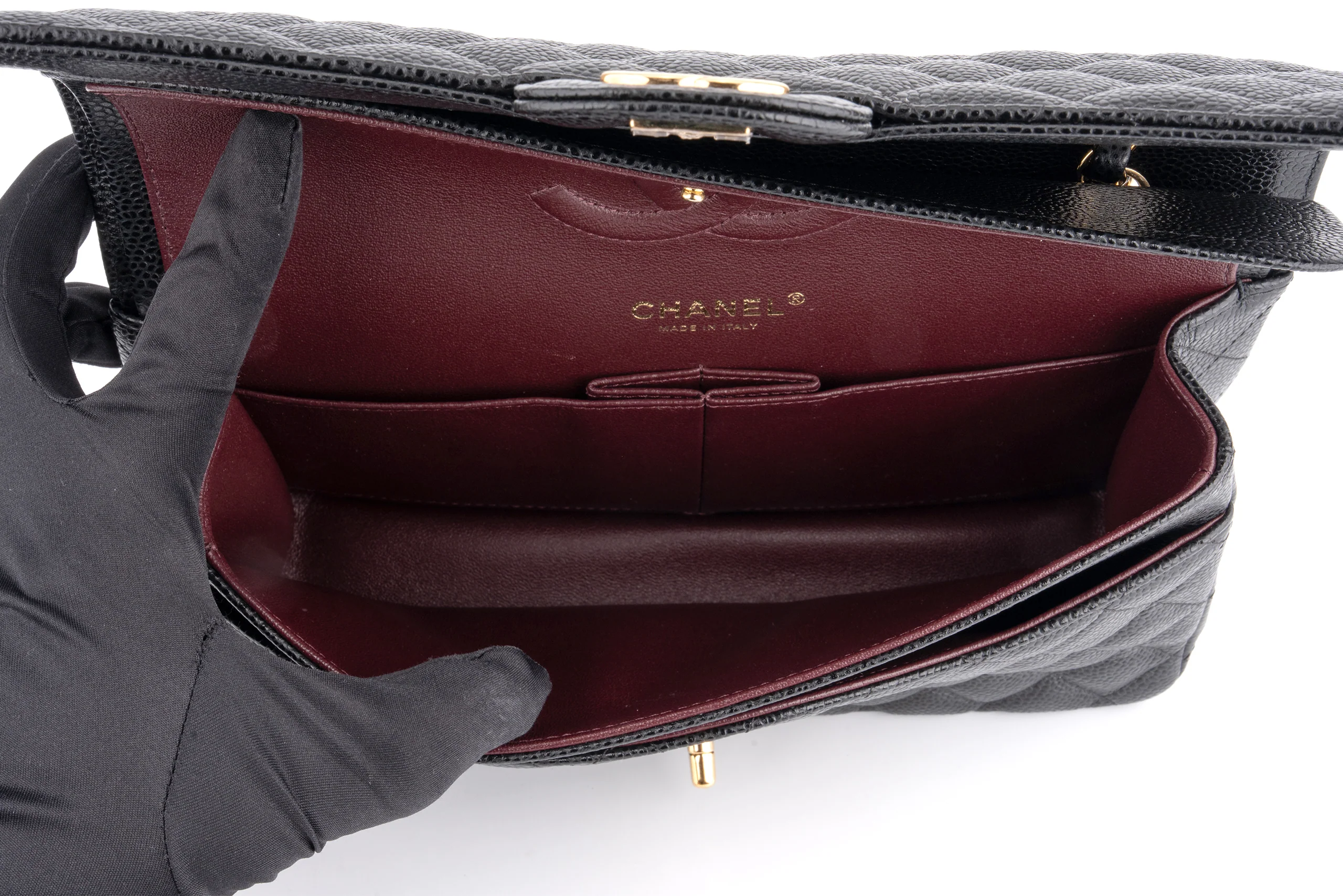 Chanel Classic Medium Double Flap	Caviar	Black	GHW - Image 8