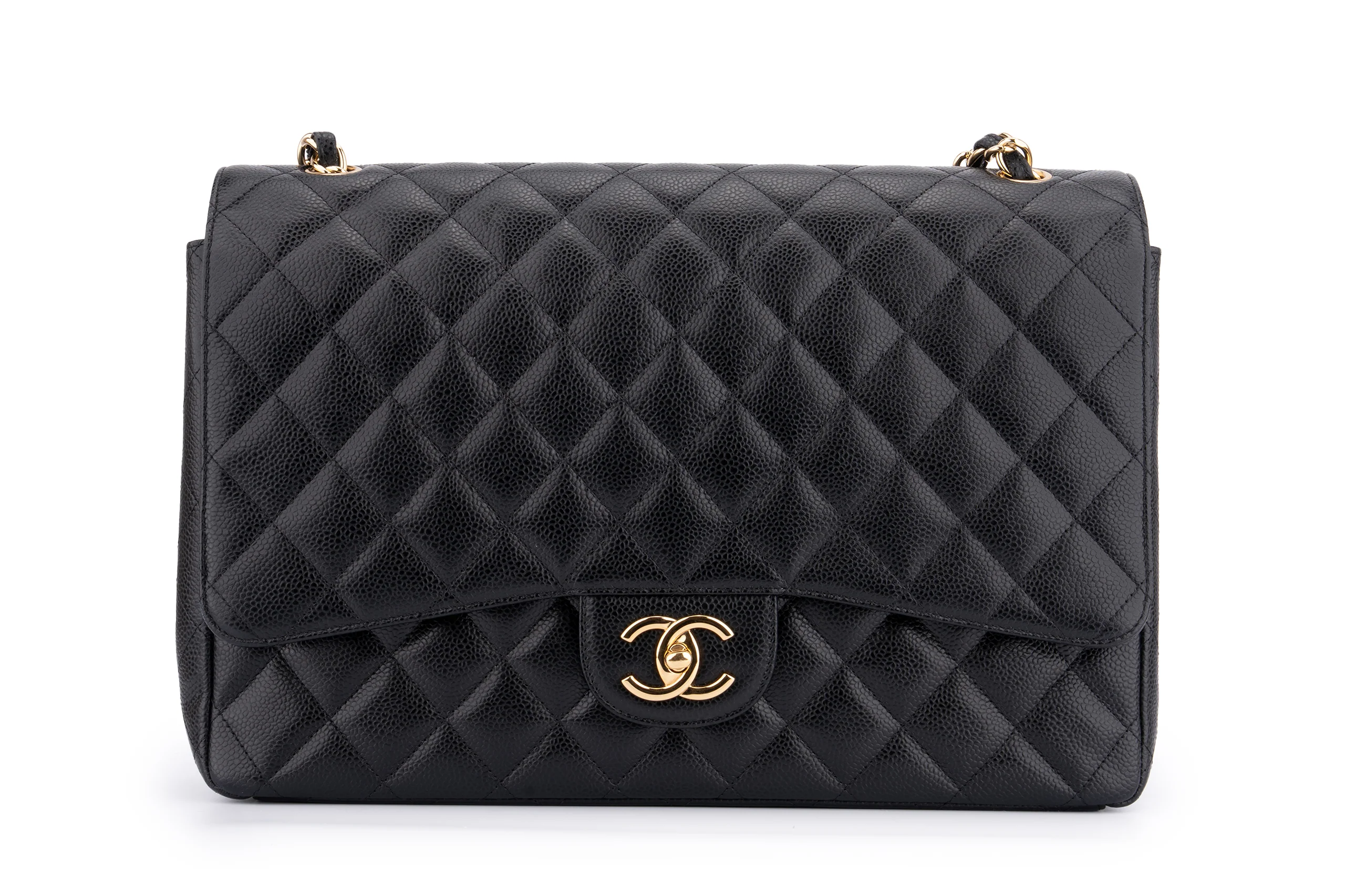 Chanel Flap Bag Maxi 	Caviar	Black	GHW