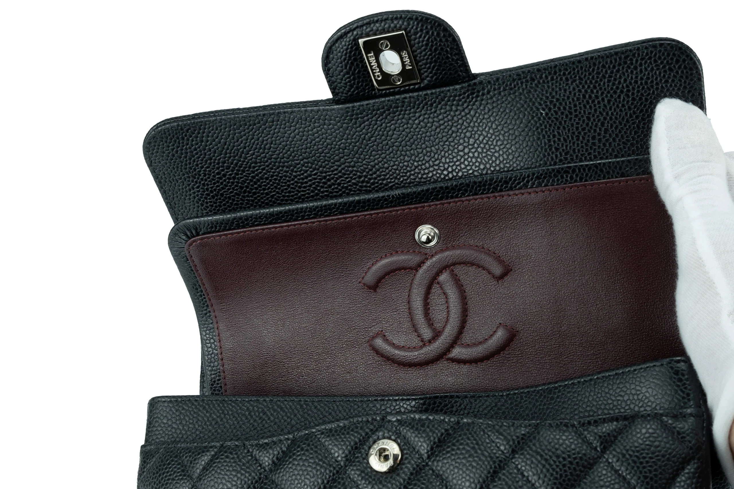 Chanel Flapbag Caviar Black SHW - Image 14