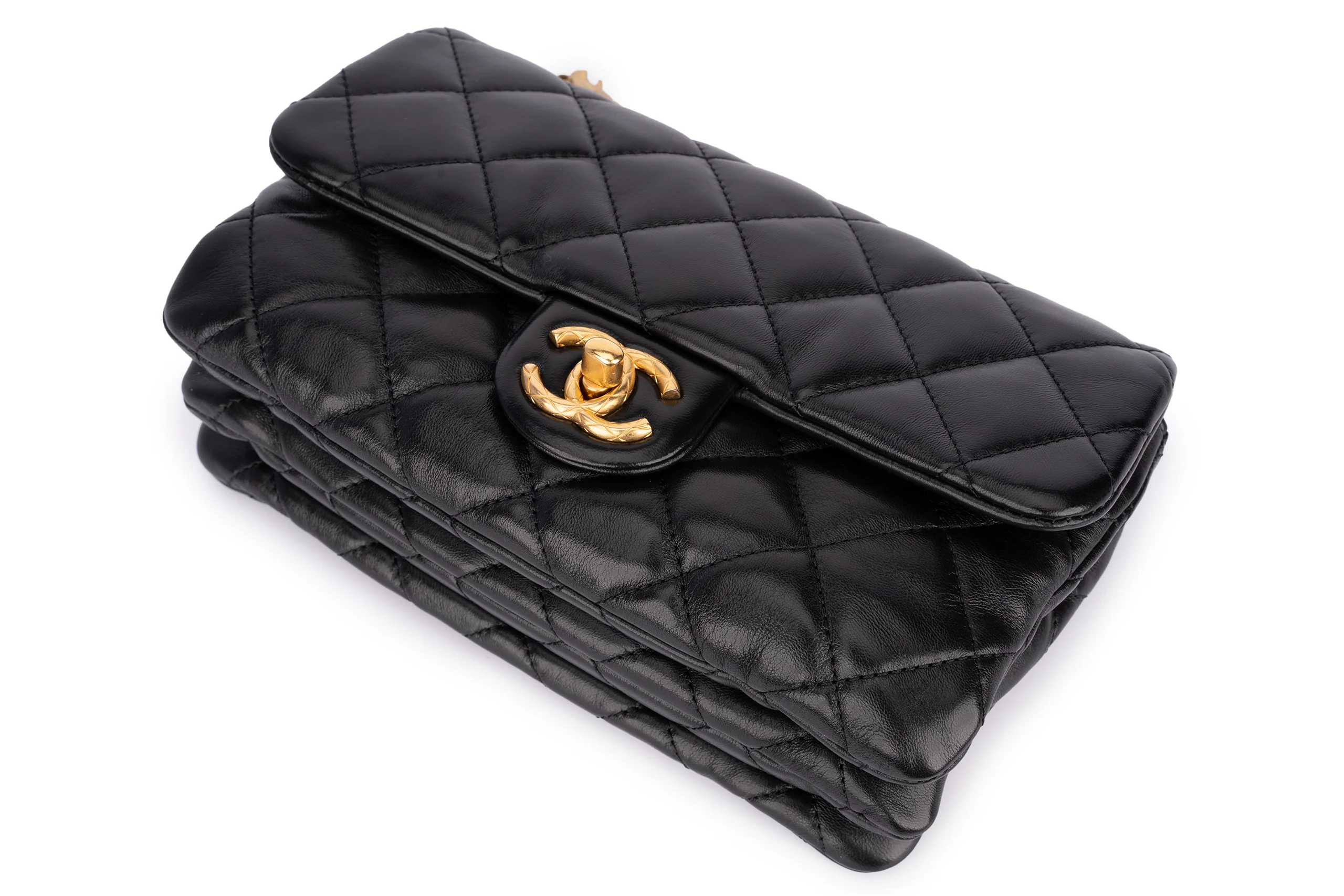 Chanel Accordion Crush Flap Black Lambskin GHW - Image 12
