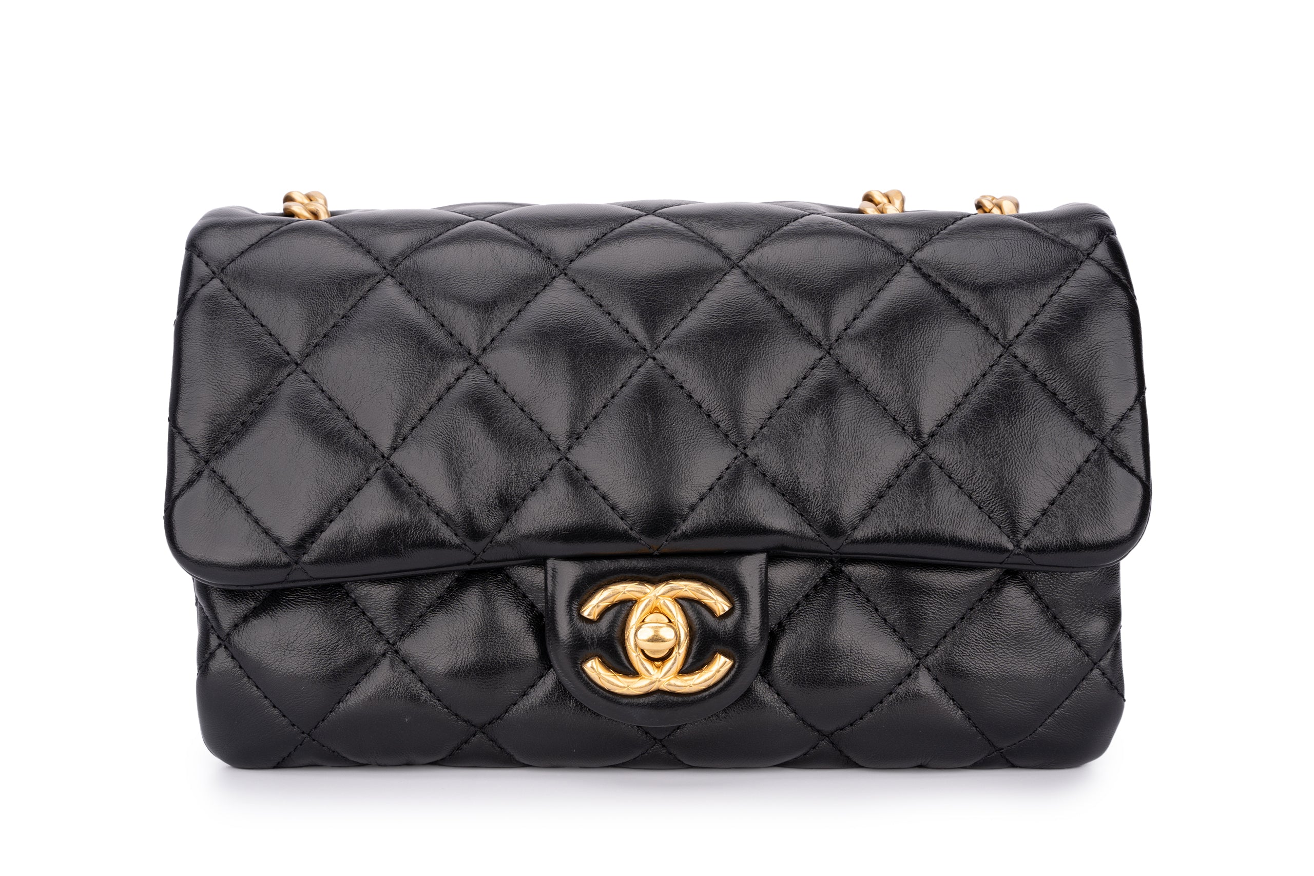 Chanel Accordion Crush Flap Black Lambskin GHW - Image 16