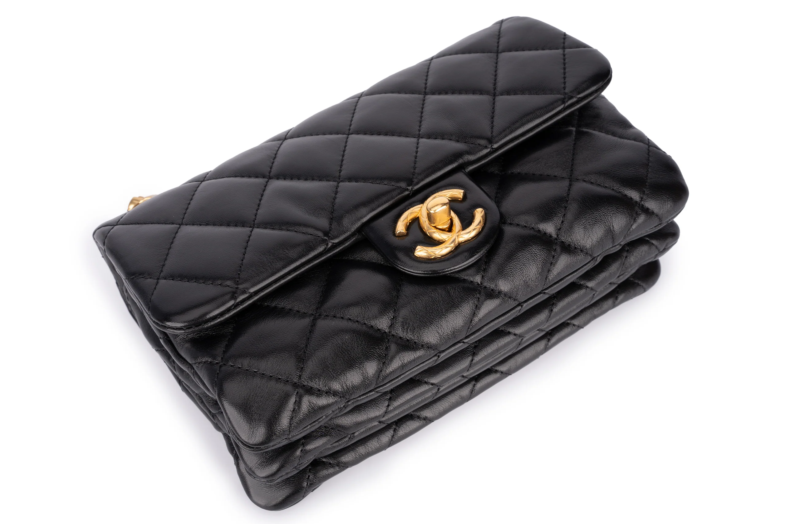 Chanel Accordion Crush Flap Black Lambskin GHW - Image 5