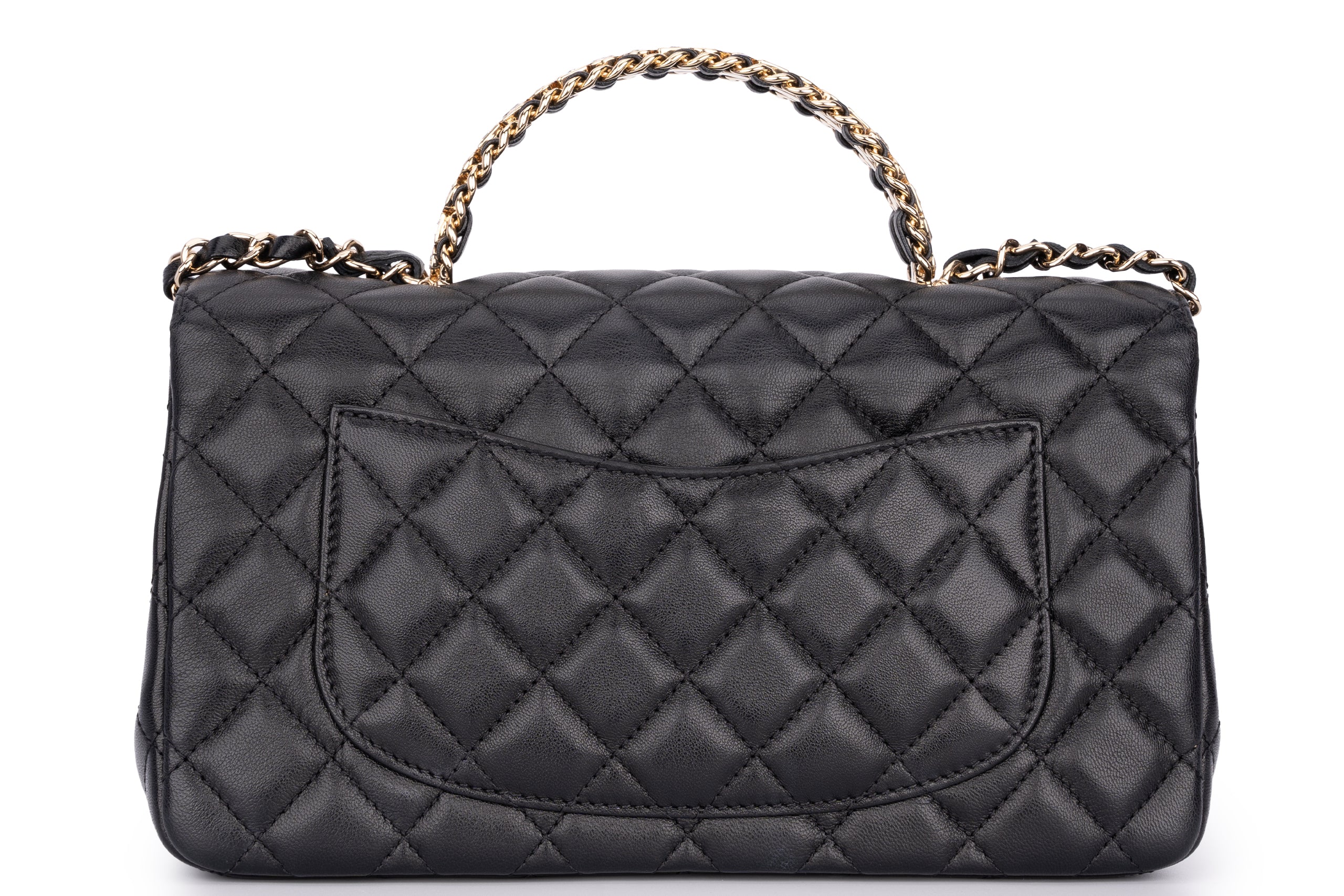 Chanel Flapbag With Handle Lambskin Black GHW - Image 14
