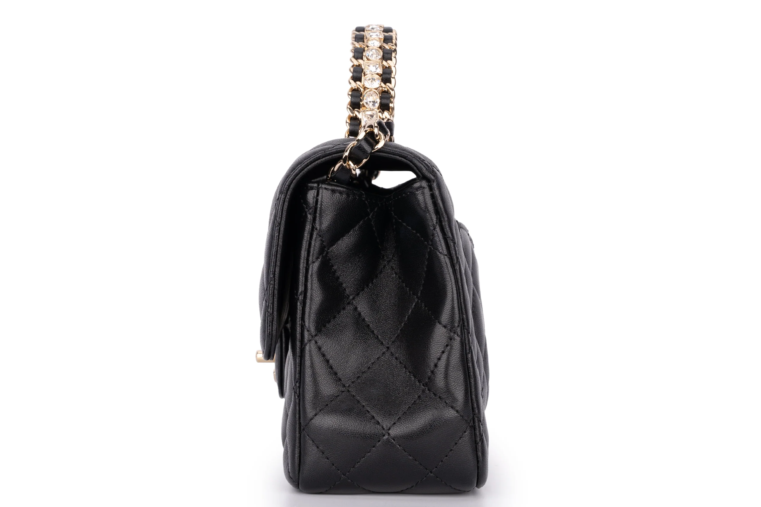 Chanel Flapbag With Handle Lambskin Black GHW - Image 15