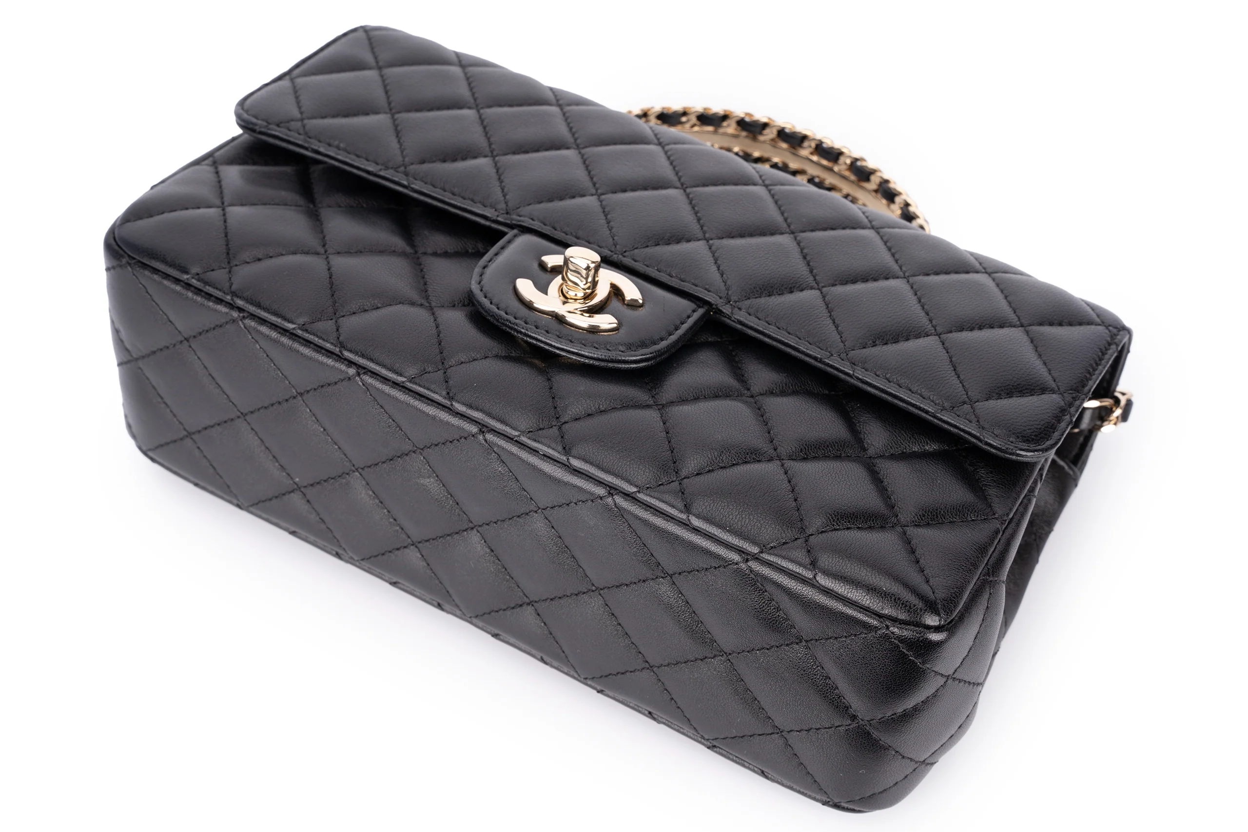 Chanel Flapbag With Handle Lambskin Black GHW - Image 5