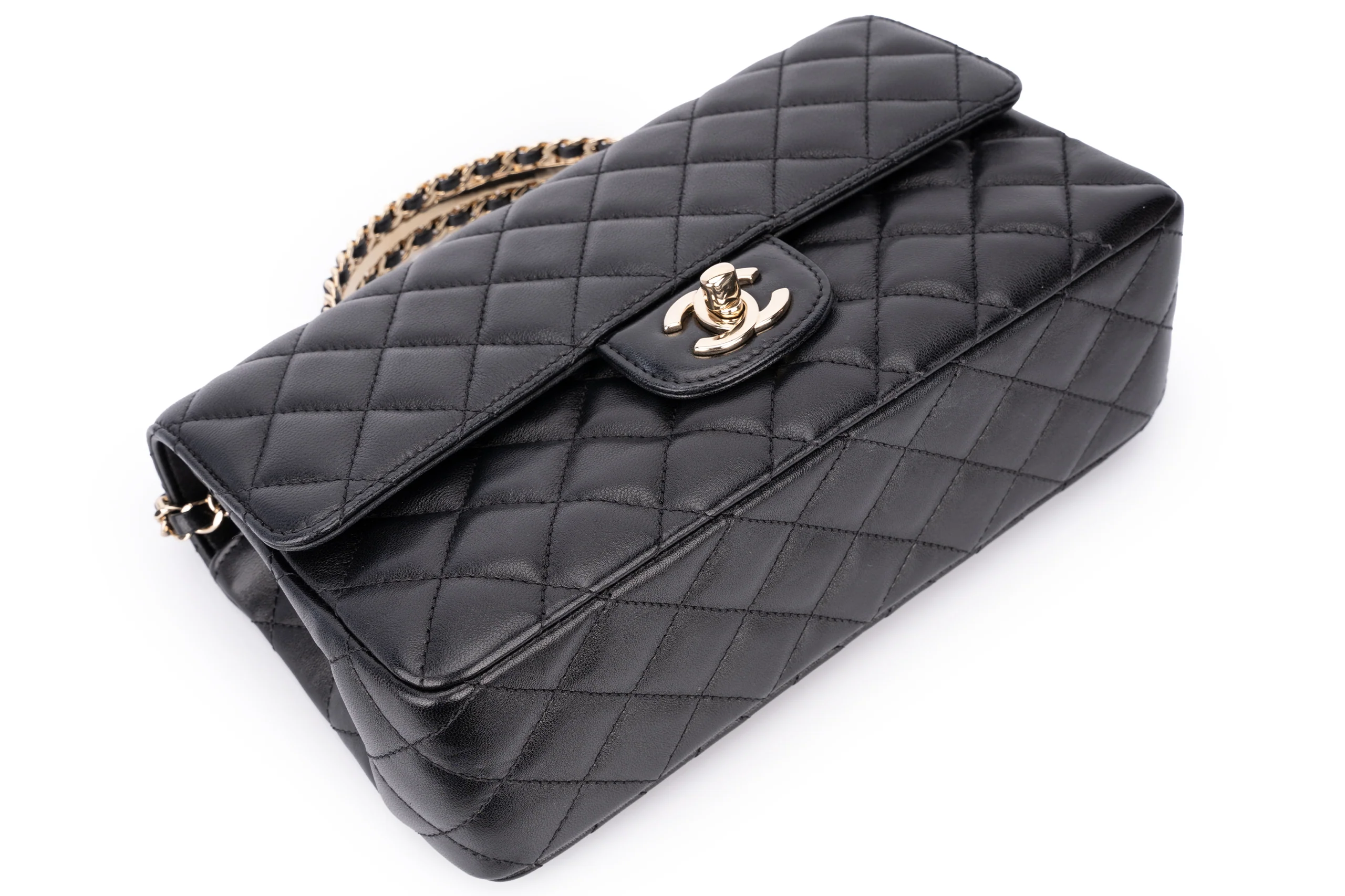 Chanel Flapbag With Handle Lambskin Black GHW - Image 6