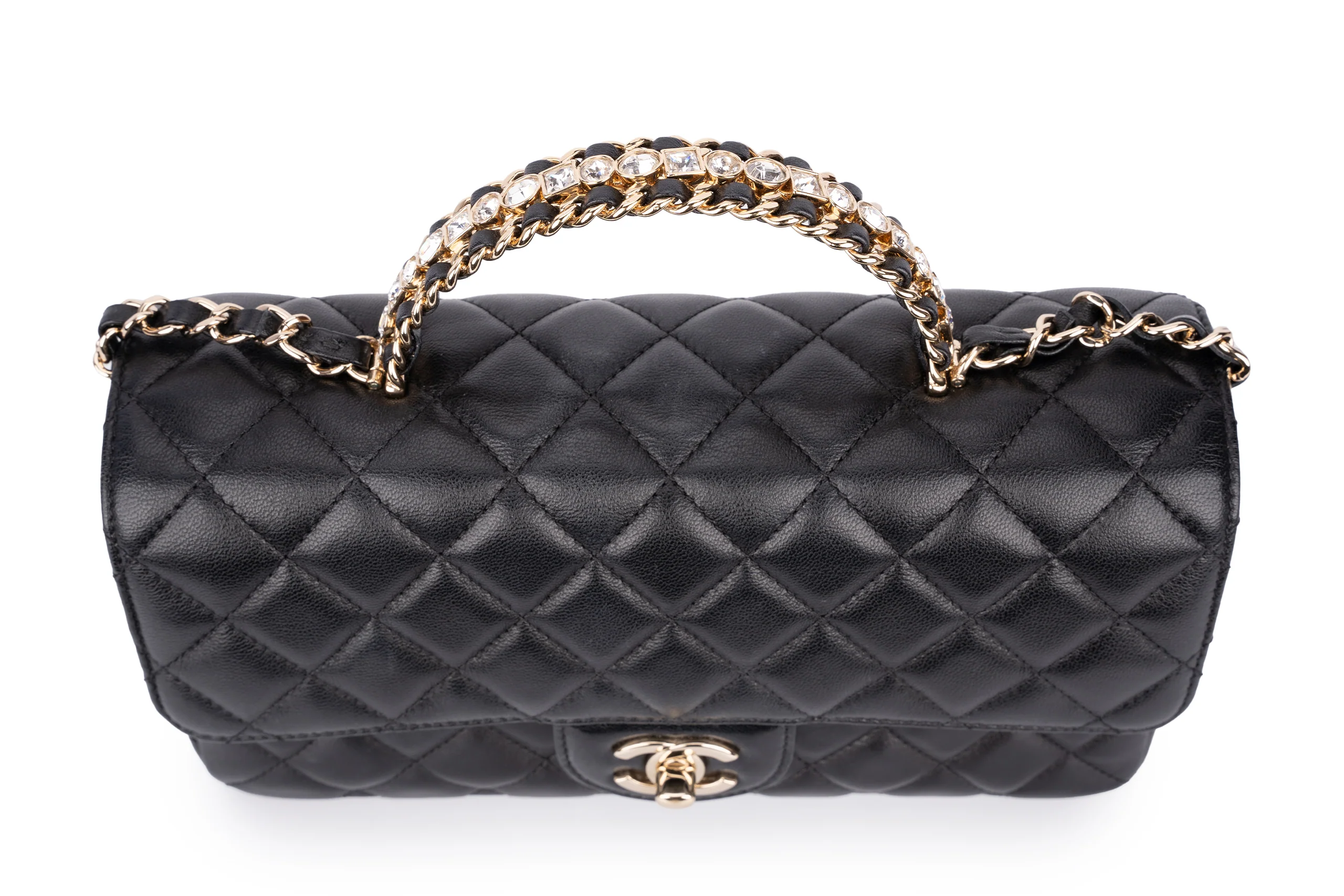 Chanel Flapbag With Handle Lambskin Black GHW - Image 7