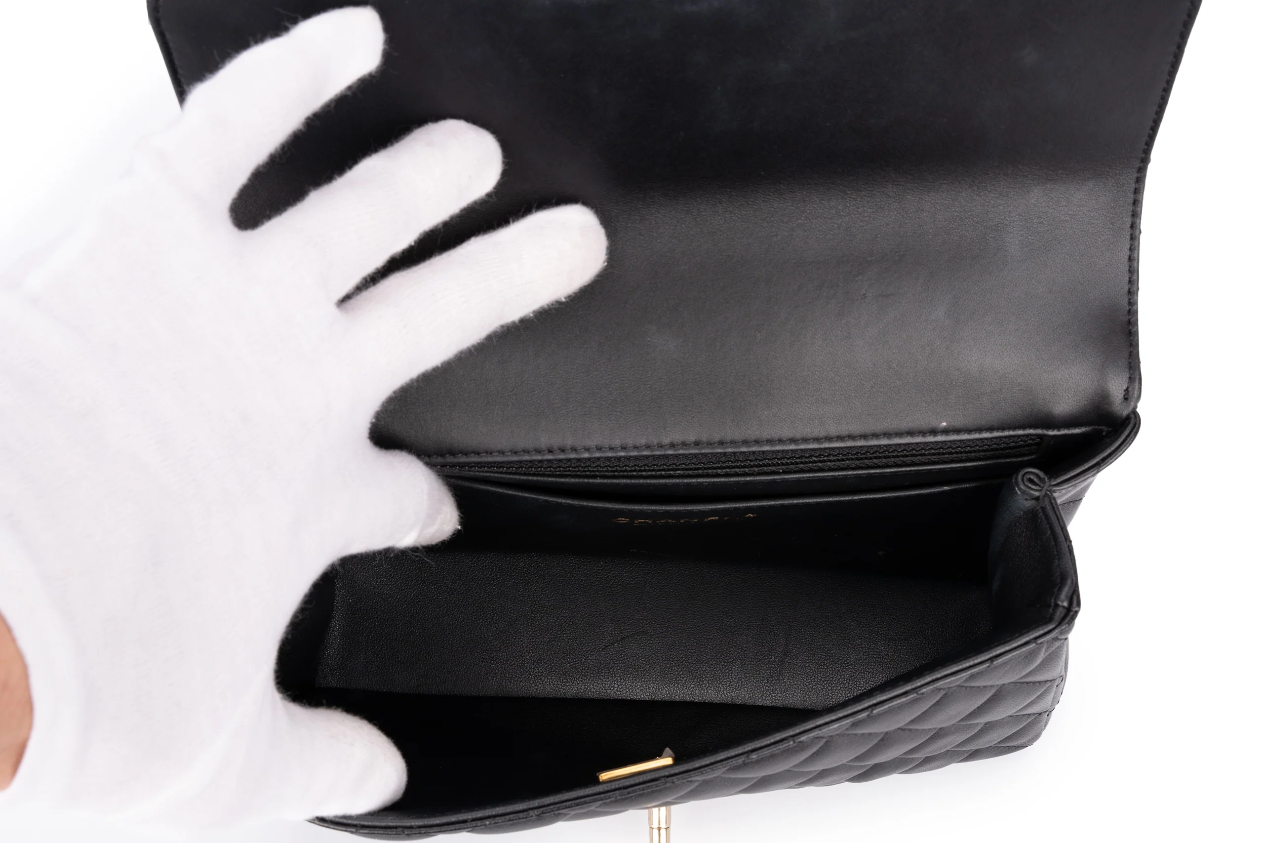 Chanel Flapbag With Handle Lambskin Black GHW - Image 8