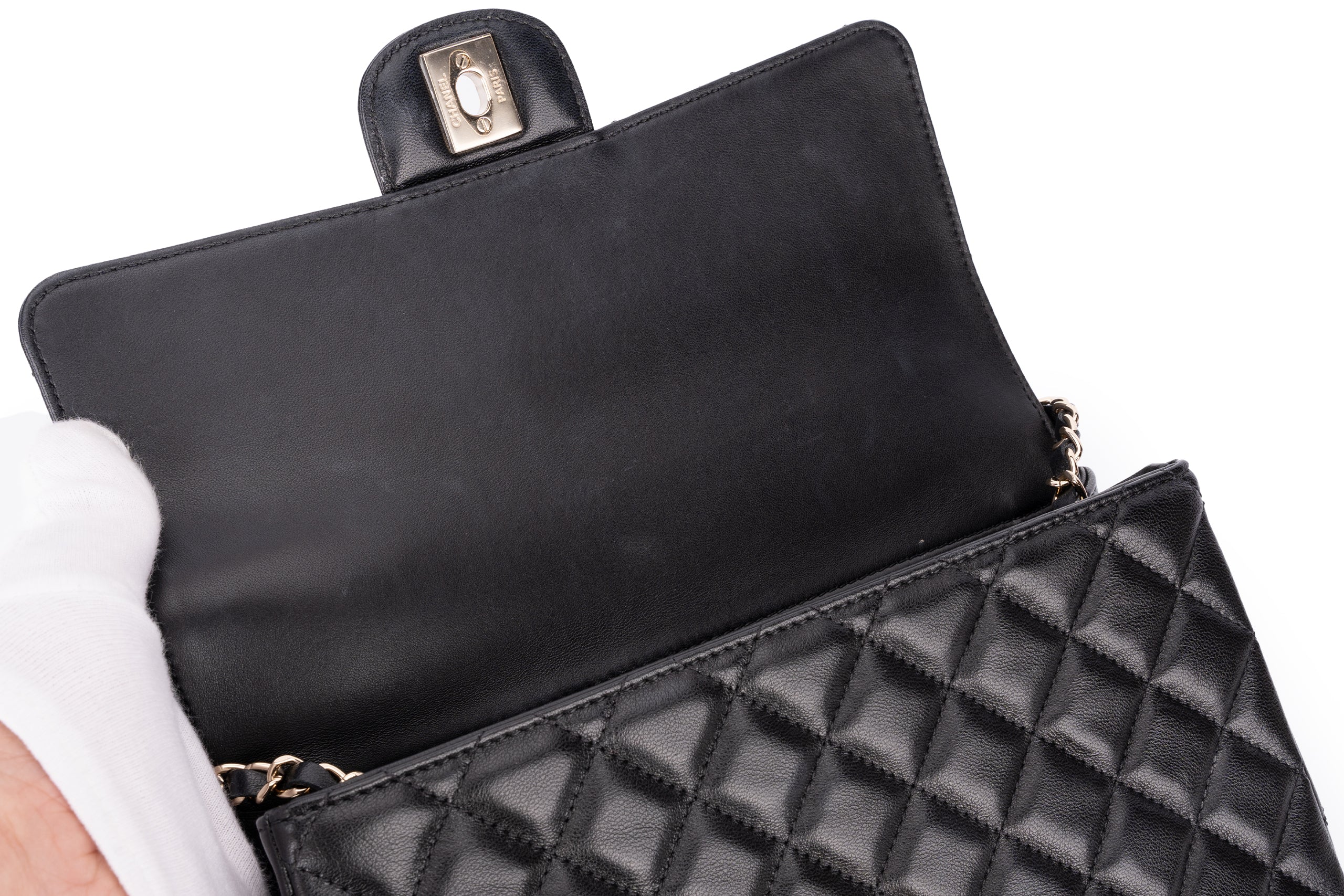 Chanel Flapbag With Handle Lambskin Black GHW - Image 9