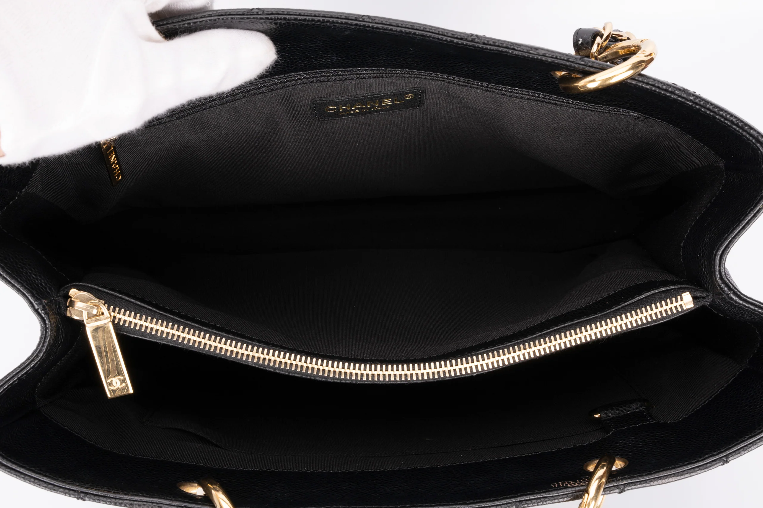 Chanel Grand Shopping Tote Bag Caviar Black GHW - Image 9