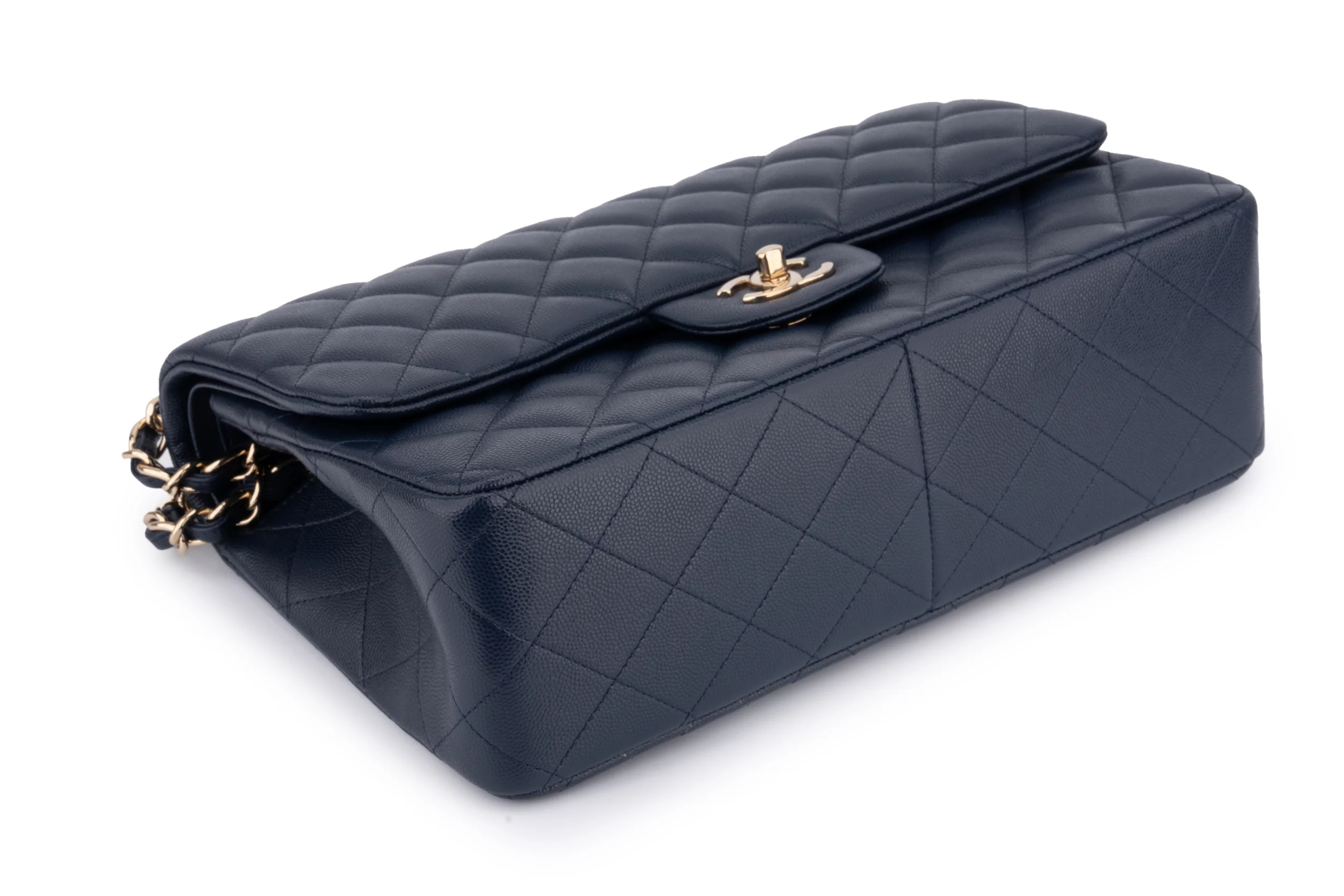 Chanel Jumbo Flap Bag Caviar Navy Blue	GHW - Image 10