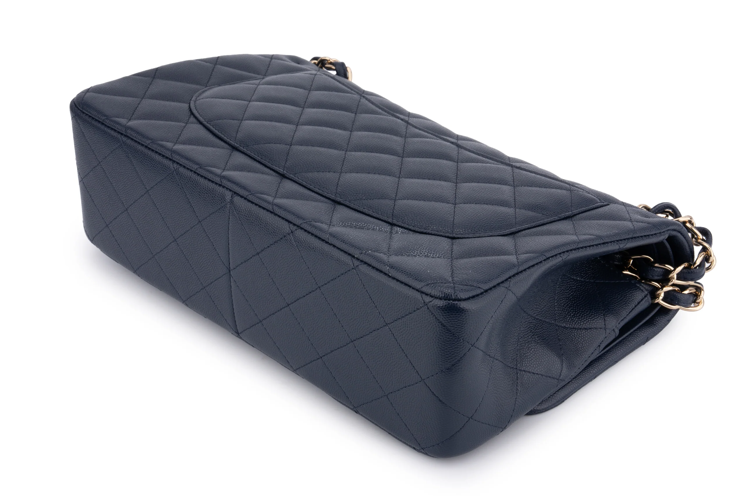 Chanel Jumbo Flap Bag Caviar Navy Blue	GHW - Image 11