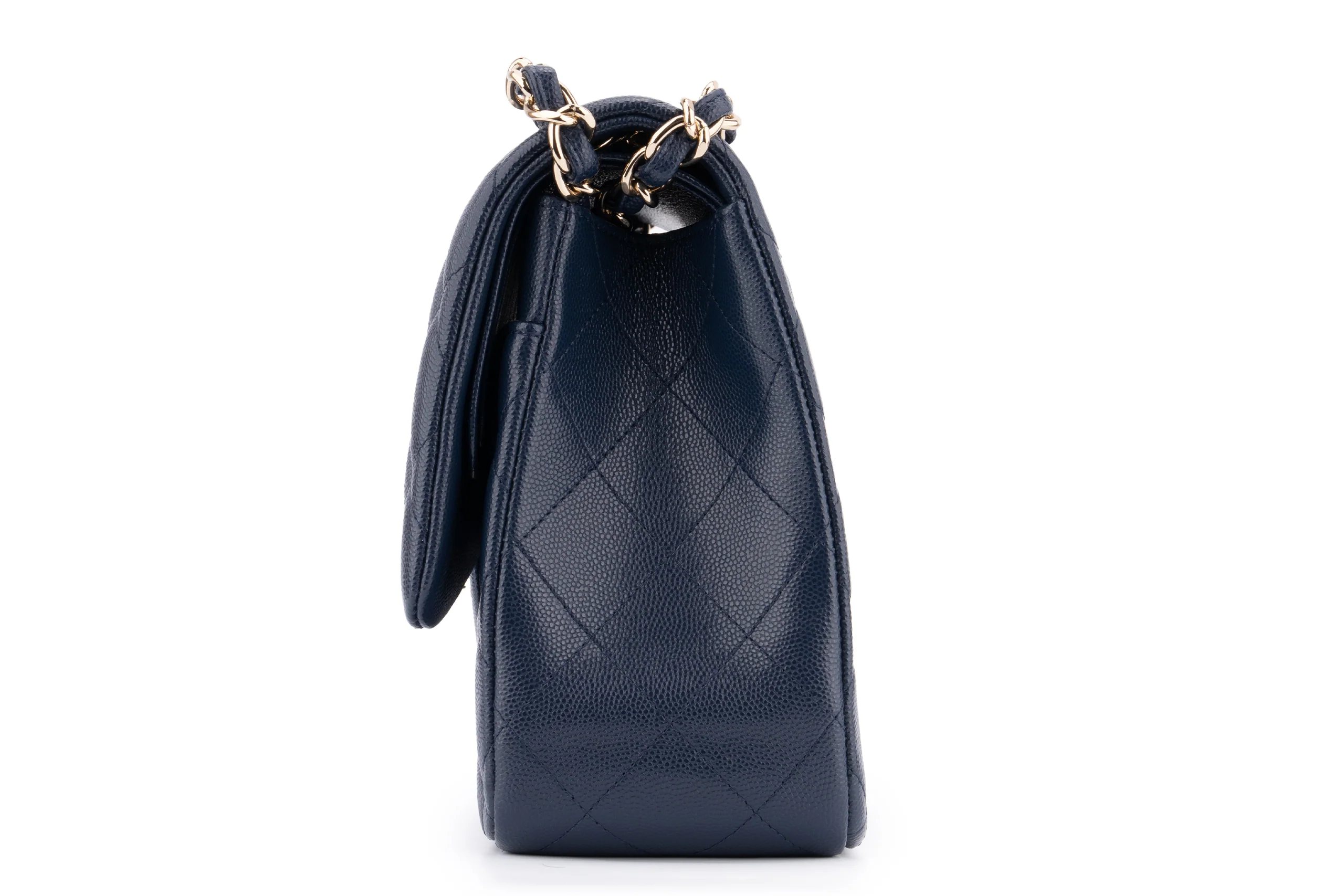 Chanel Jumbo Flap Bag Caviar Navy Blue	GHW - Image 3