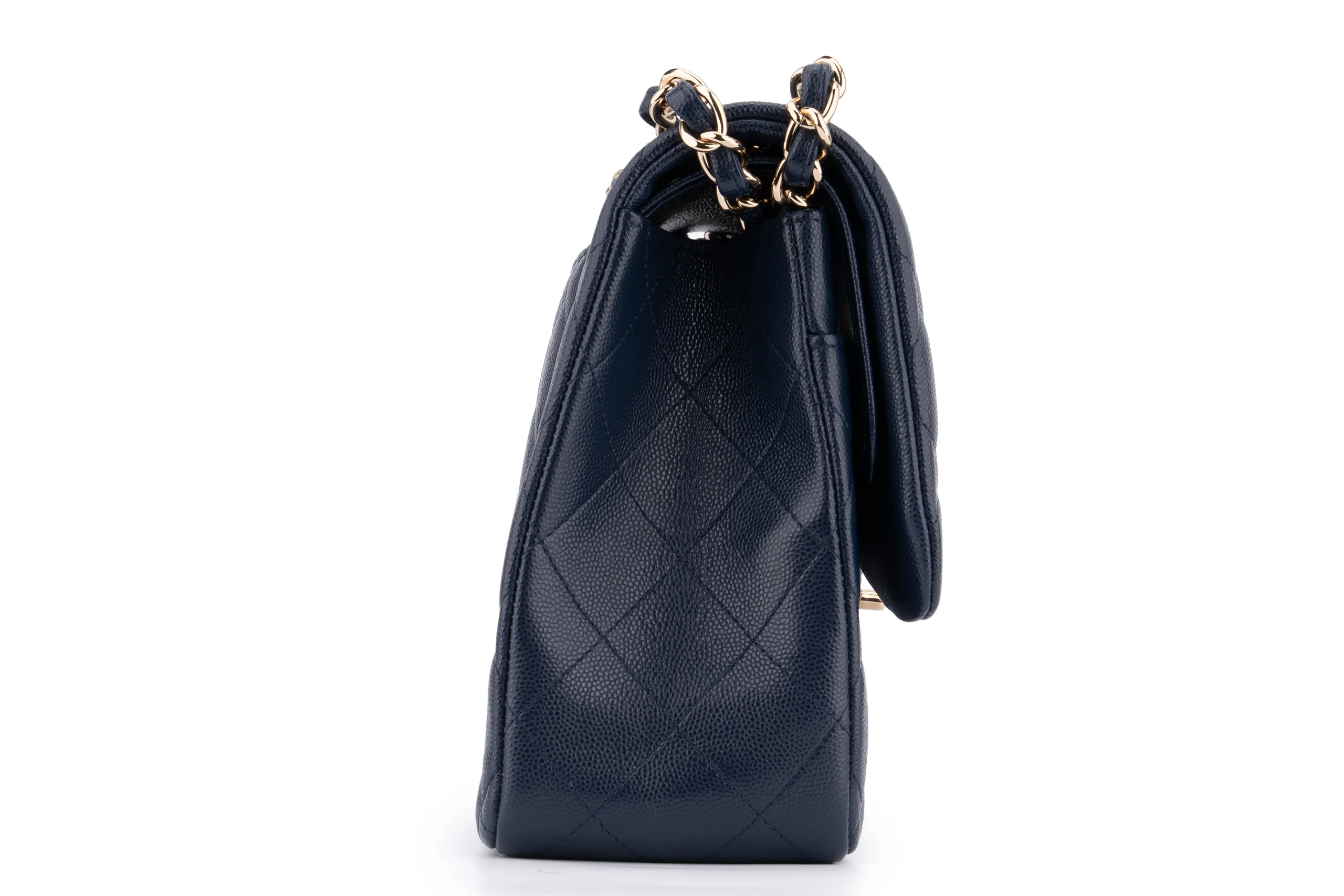 Chanel Jumbo Flap Bag Caviar Navy Blue	GHW - Image 5