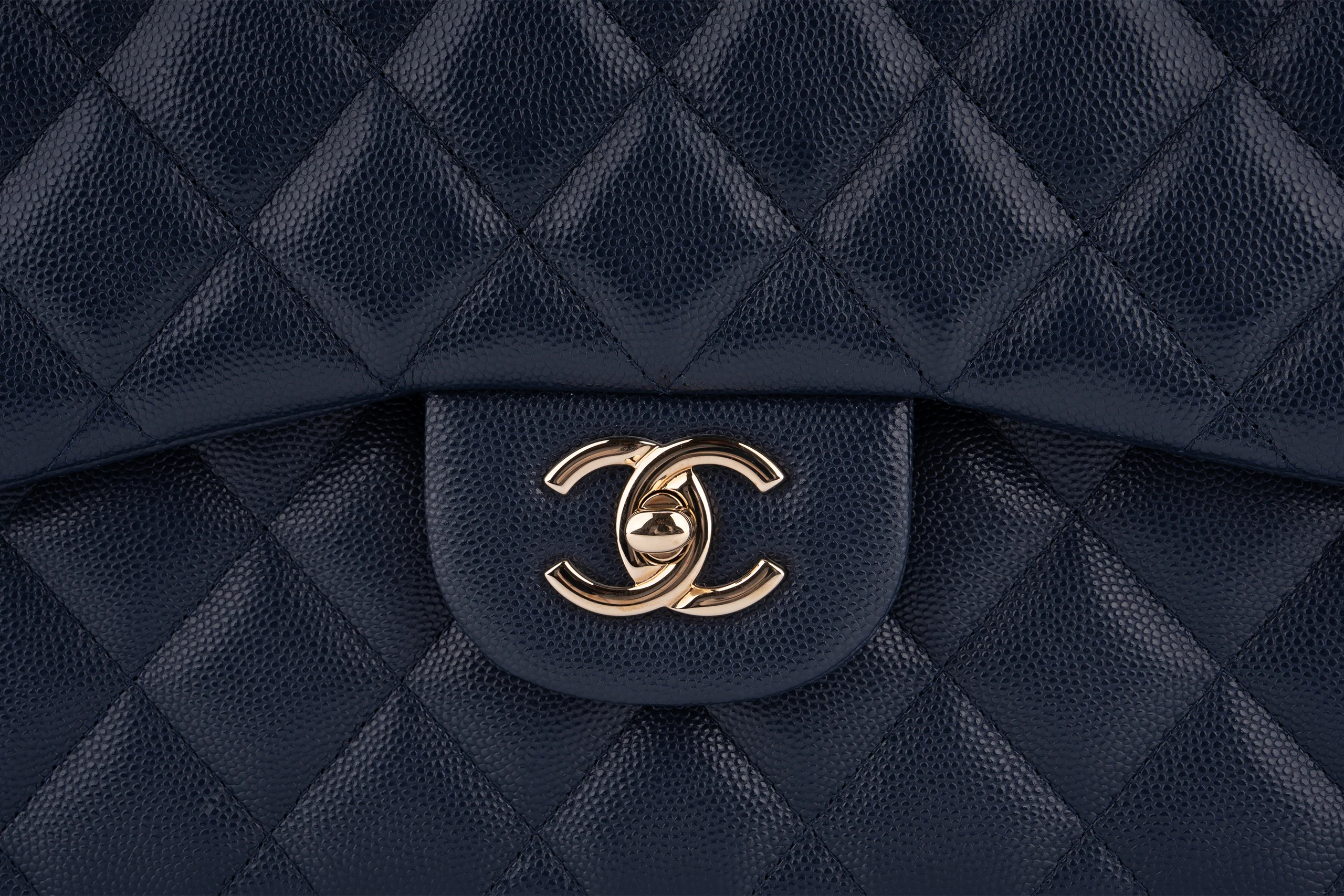 Chanel Jumbo Flap Bag Caviar Navy Blue	GHW - Image 7