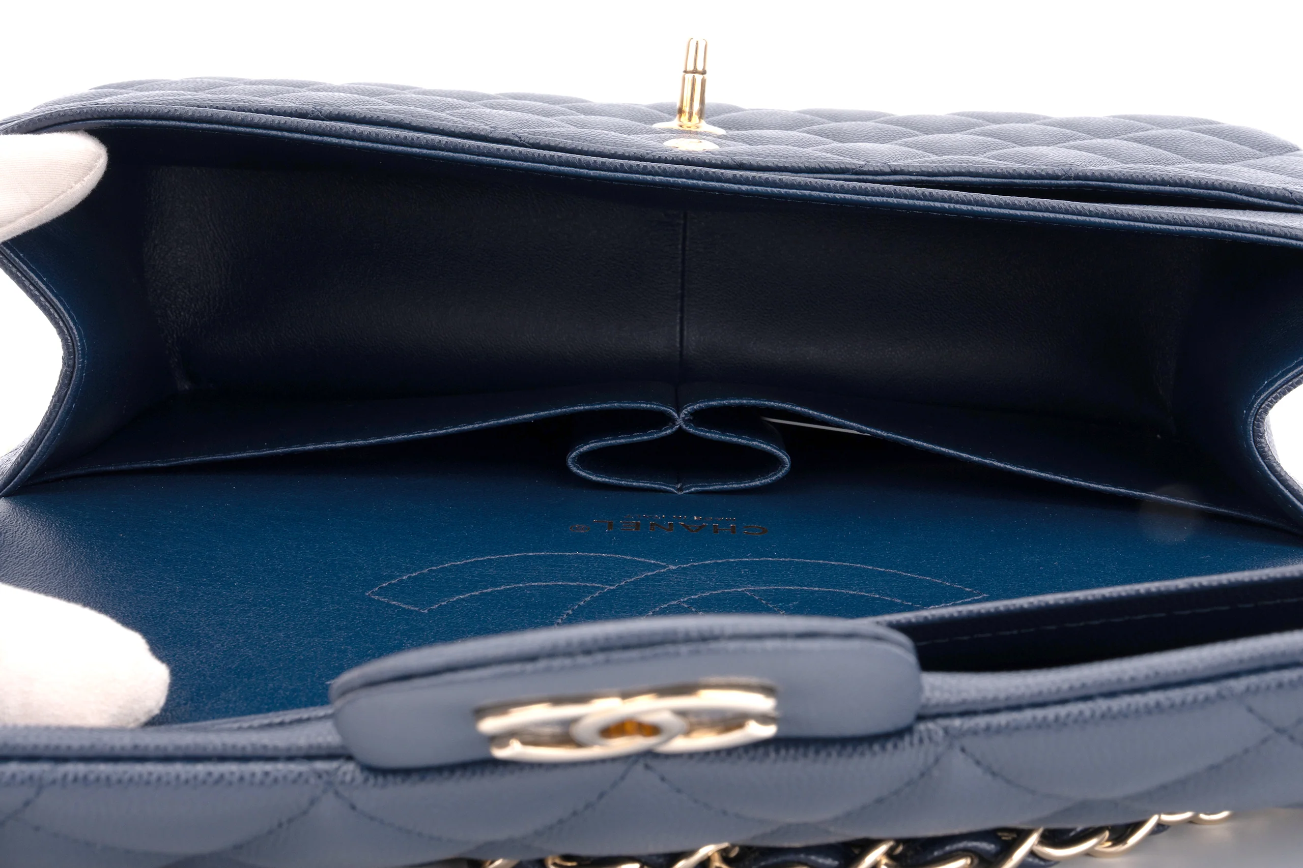 Chanel Jumbo Flap Bag Caviar Navy Blue	GHW - Image 8