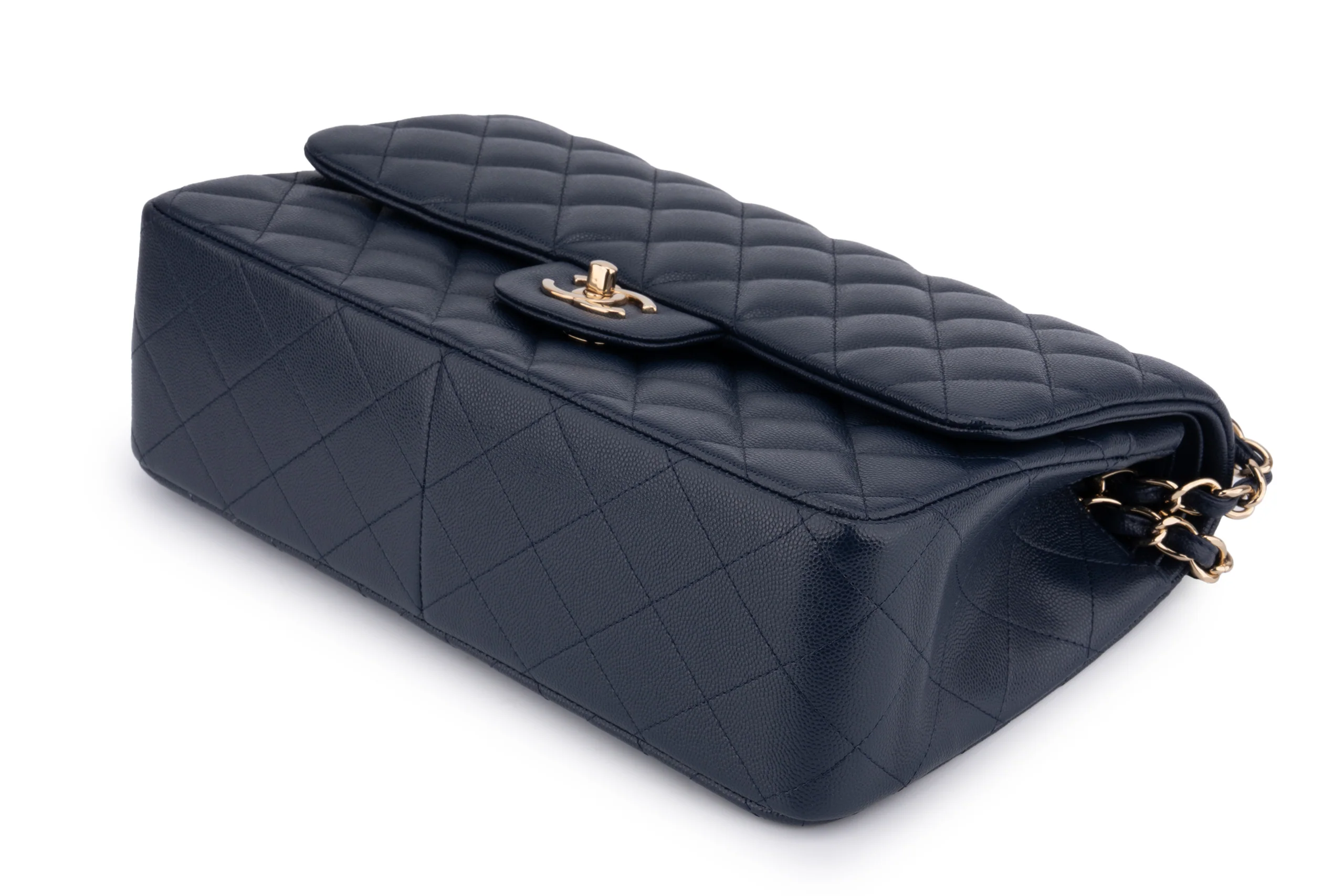 Chanel Jumbo Flap Bag Caviar Navy Blue	GHW - Image 9