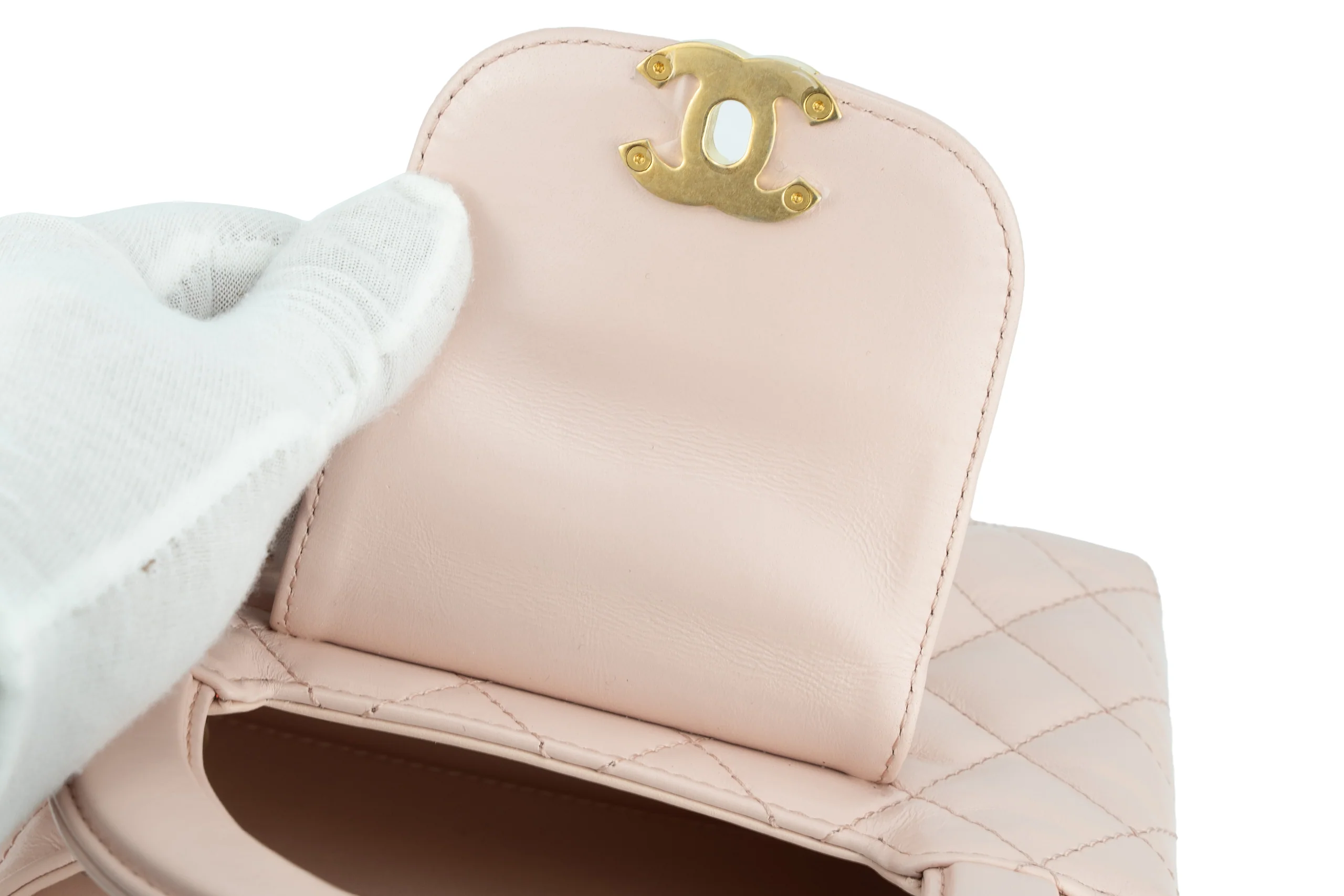 Chanel Kelly Small Shopping Bag Calfskin Light Pink GHW - Image 15