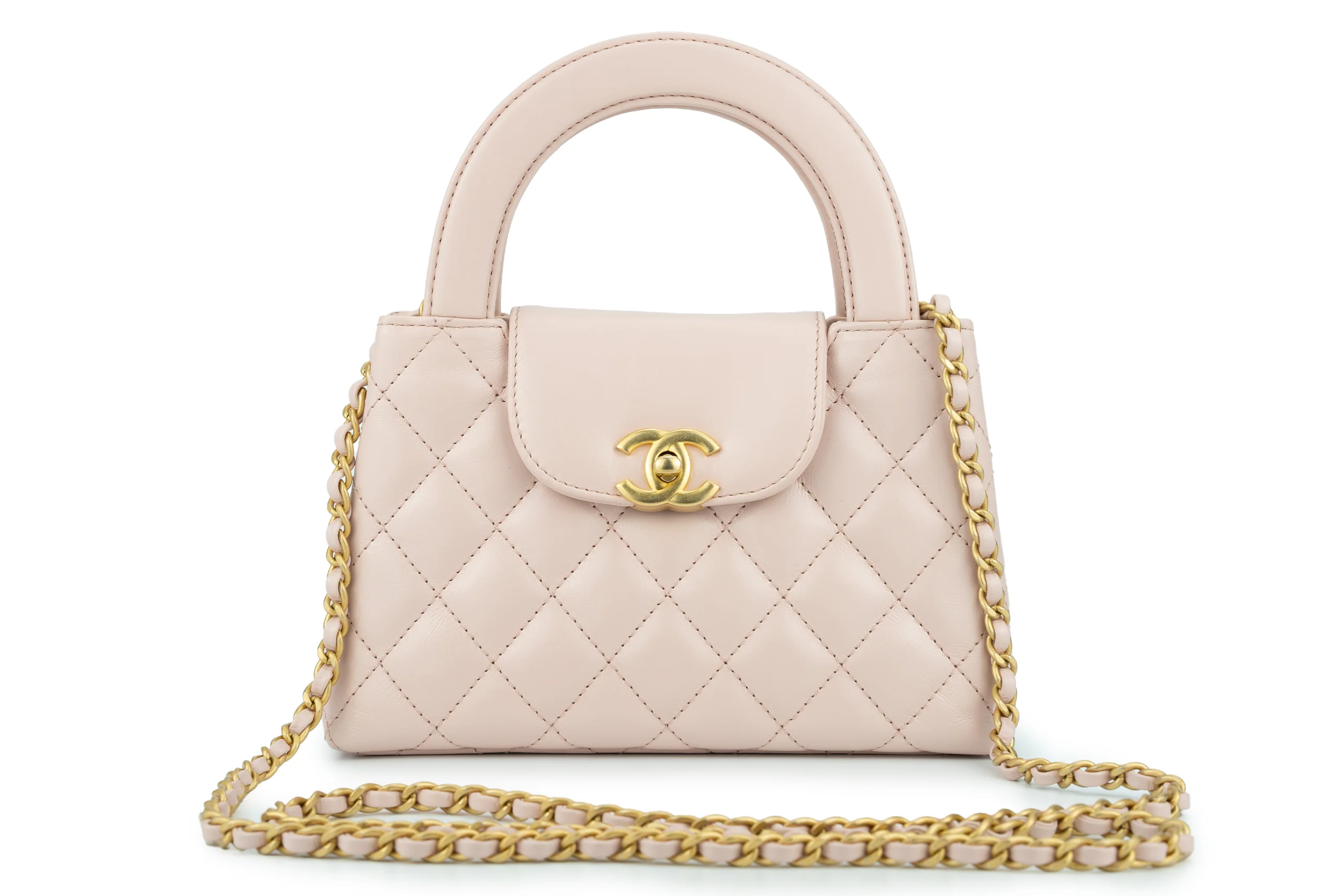 Chanel Kelly Small Shopping Bag Calfskin Light Pink GHW - Image 16