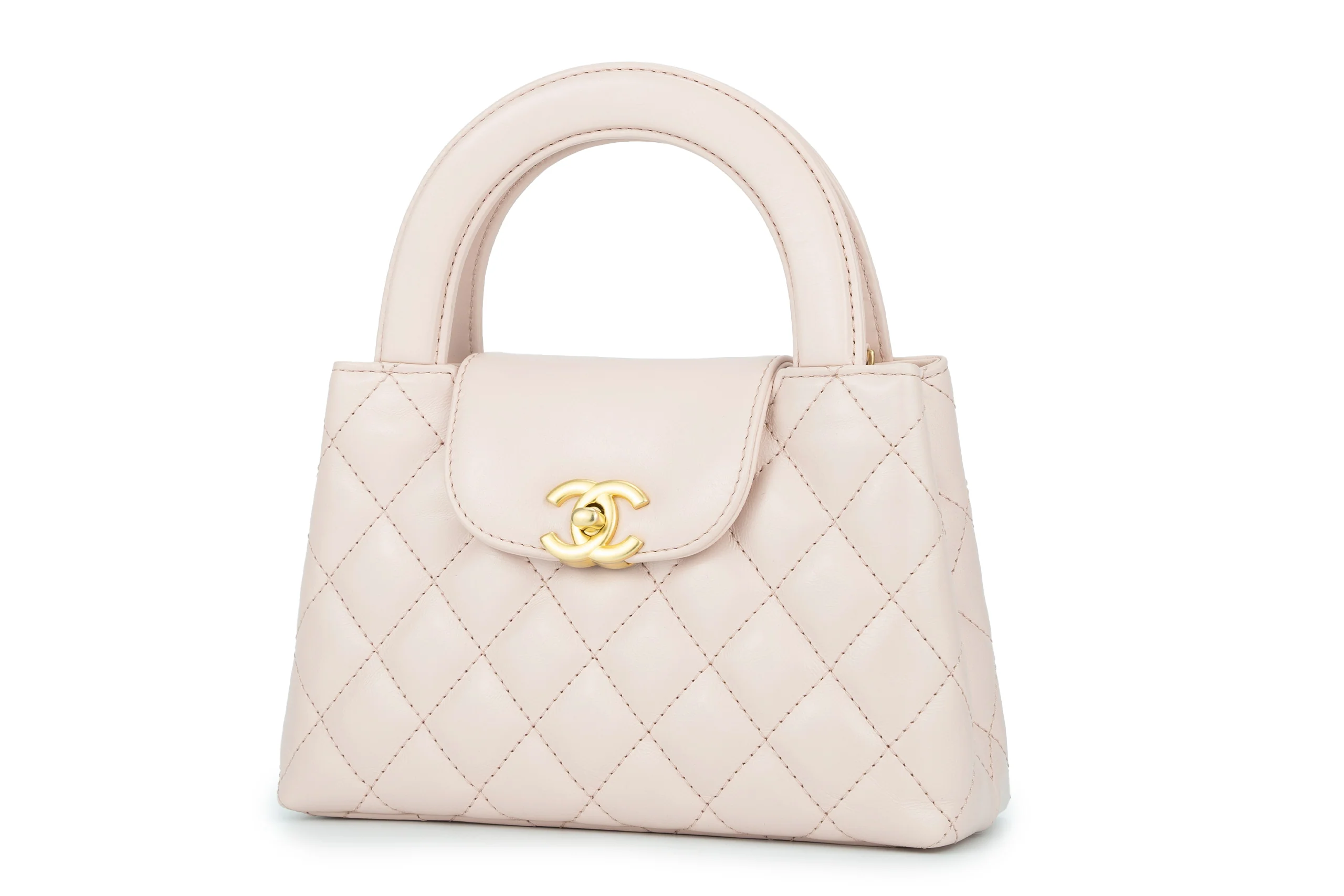 Chanel Kelly Small Shopping Bag Calfskin Light Pink GHW - Image 2