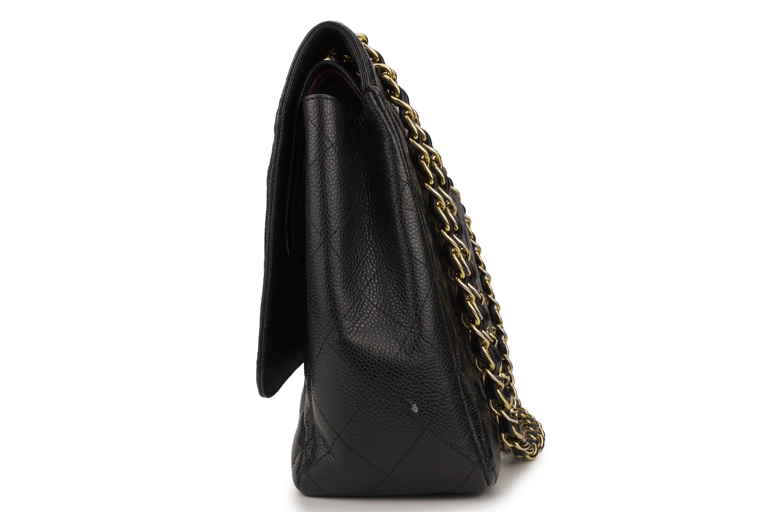 Chanel Maxi Classic Flap Caviar Black Champagne GHW - Image 3