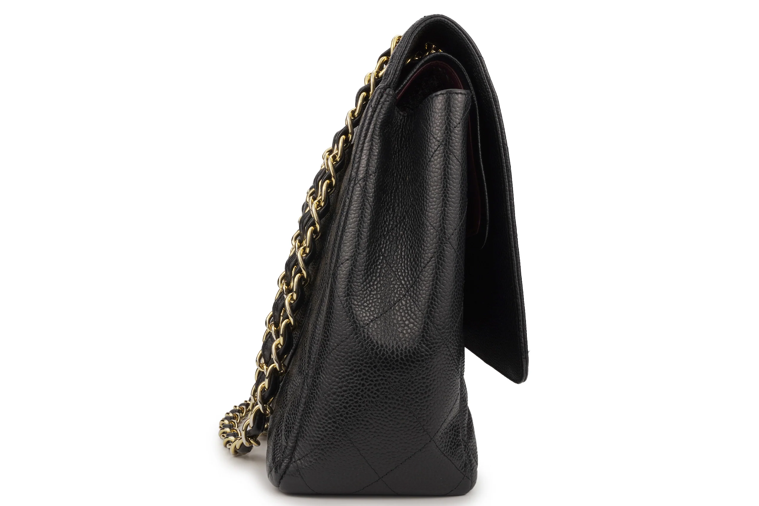 Chanel Maxi Classic Flap Caviar Black Champagne GHW - Image 5