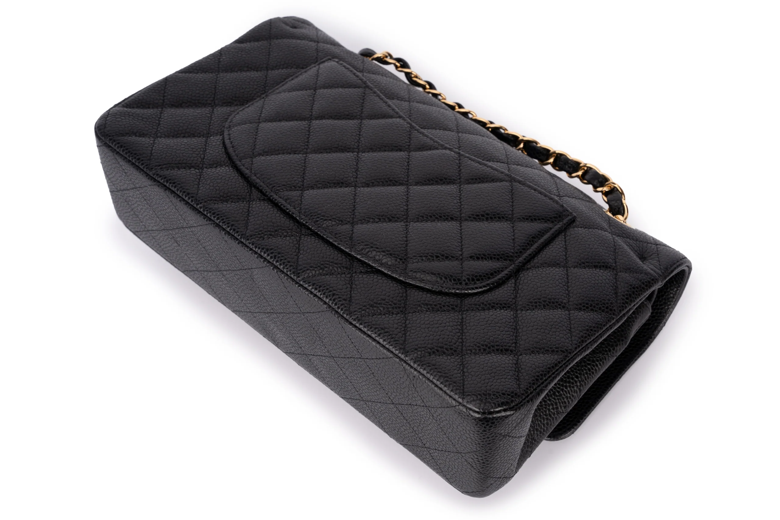 Chanel Med Classic Flap Caviar Black GHW - Image 14