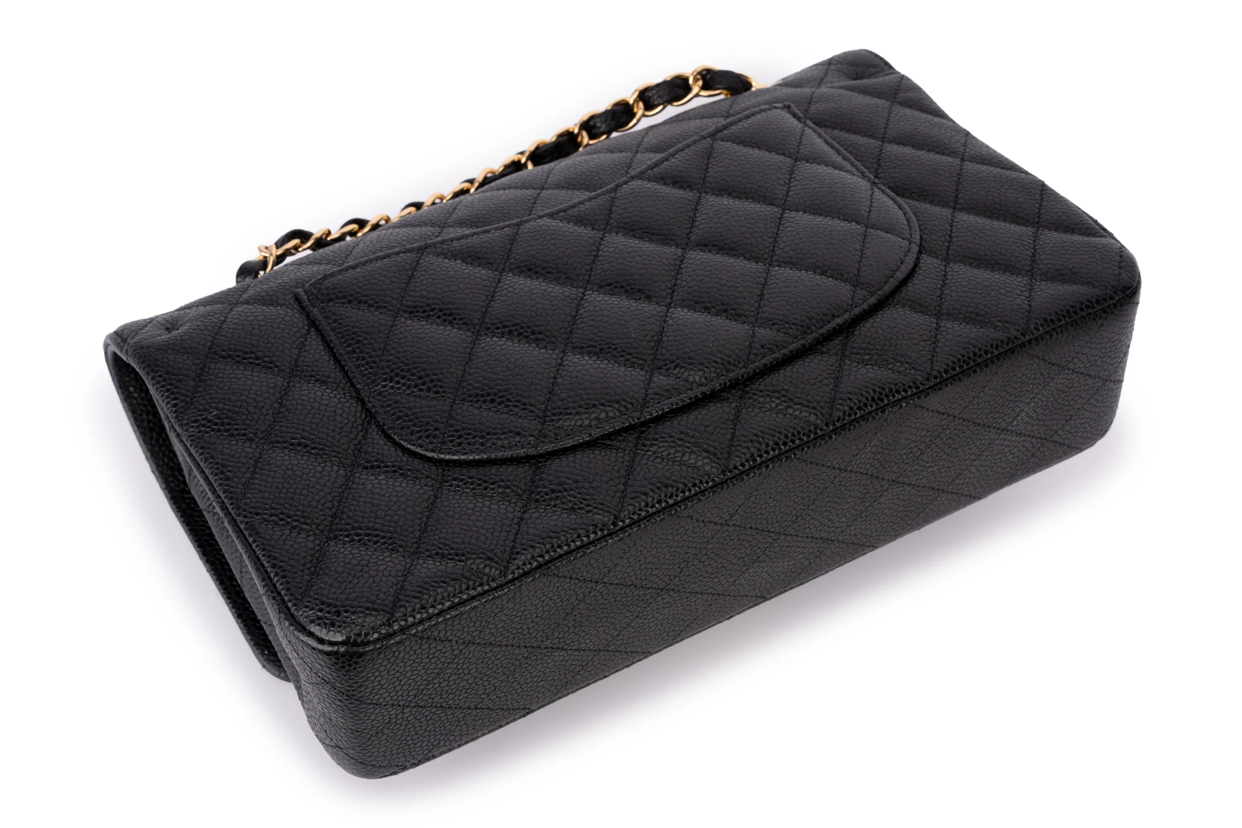 Chanel Med Classic Flap Caviar Black GHW - Image 15