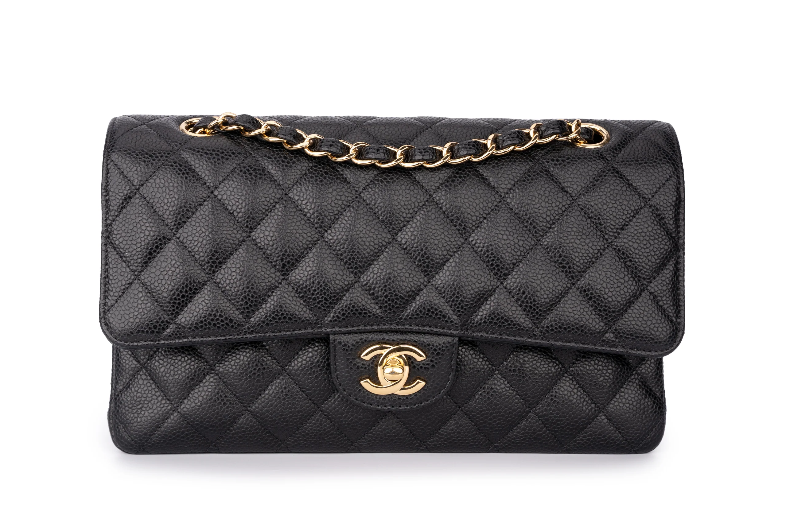 Chanel Med Classic Flap Caviar Black GHW - Image 2