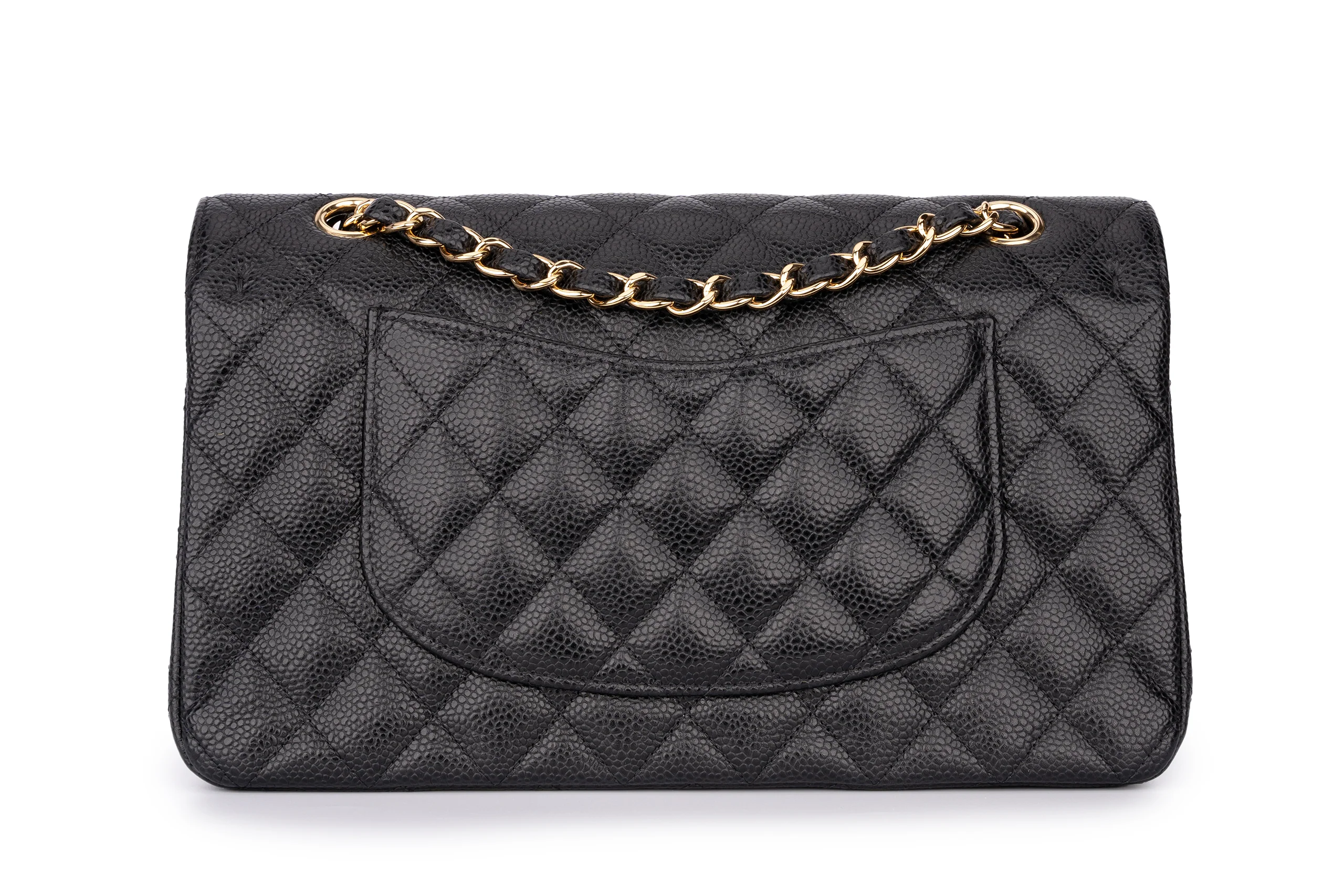 Chanel Med Classic Flap Caviar Black GHW - Image 4