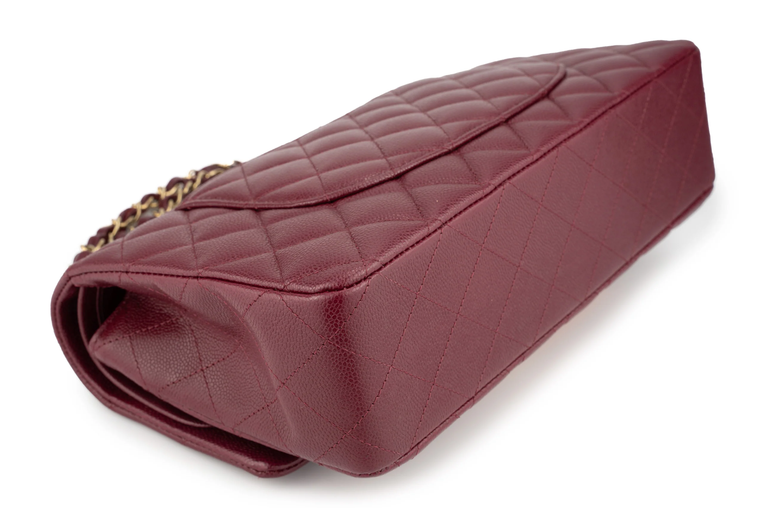 Chanel Medium Classic Flap Caviar Burgundy Champagne GHW - Image 4
