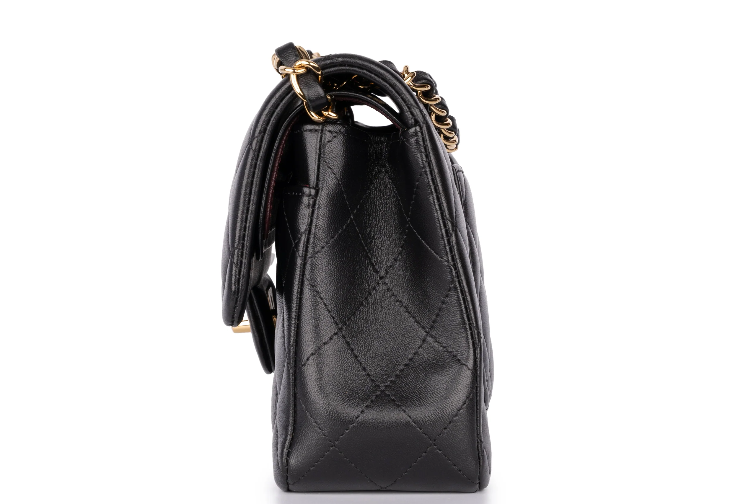Chanel Mini Flapbag Lambskin Black GHW - Image 12