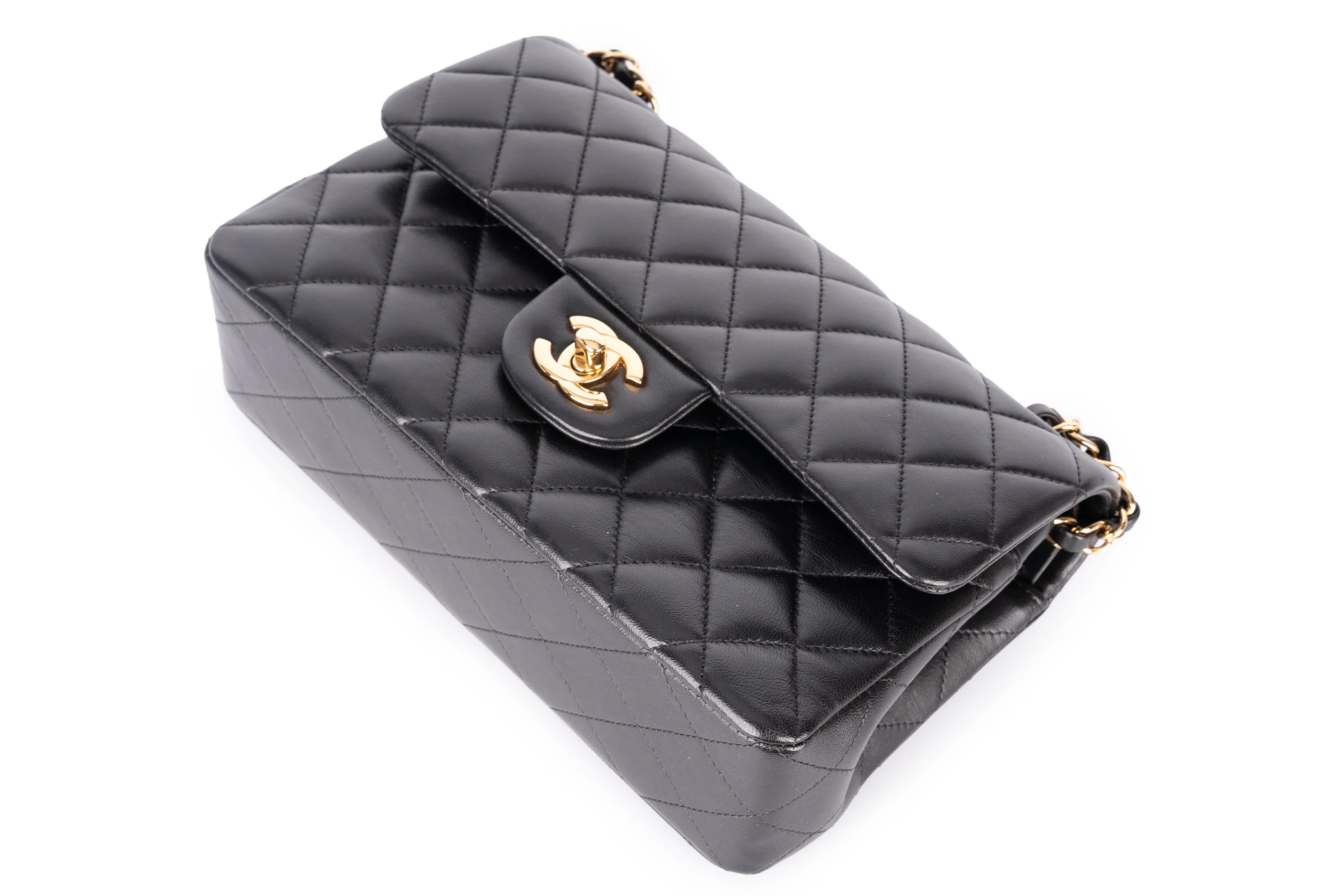 Chanel Mini Flapbag Lambskin Black GHW - Image 8