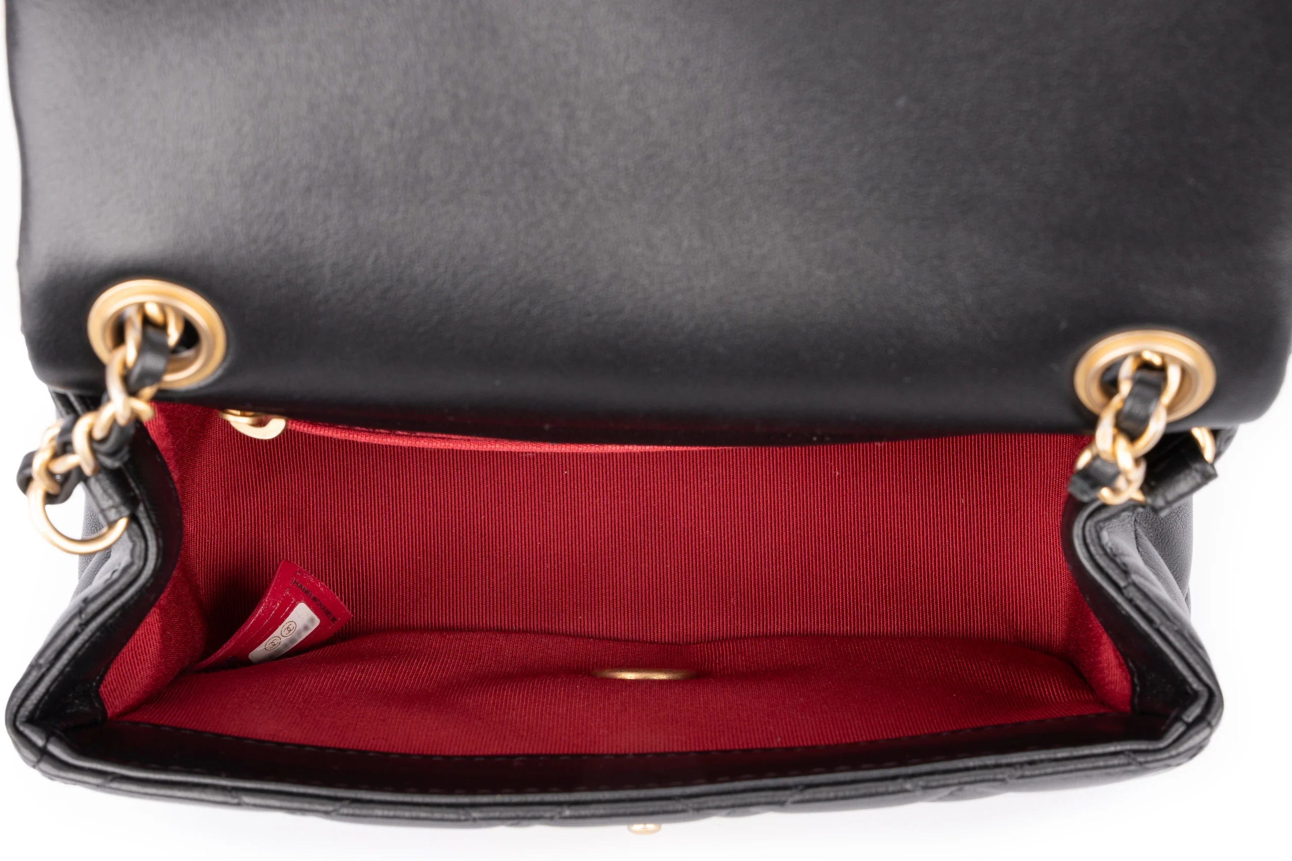 Chanel Mini Flapbag Lambskin Black GHW - Image 10