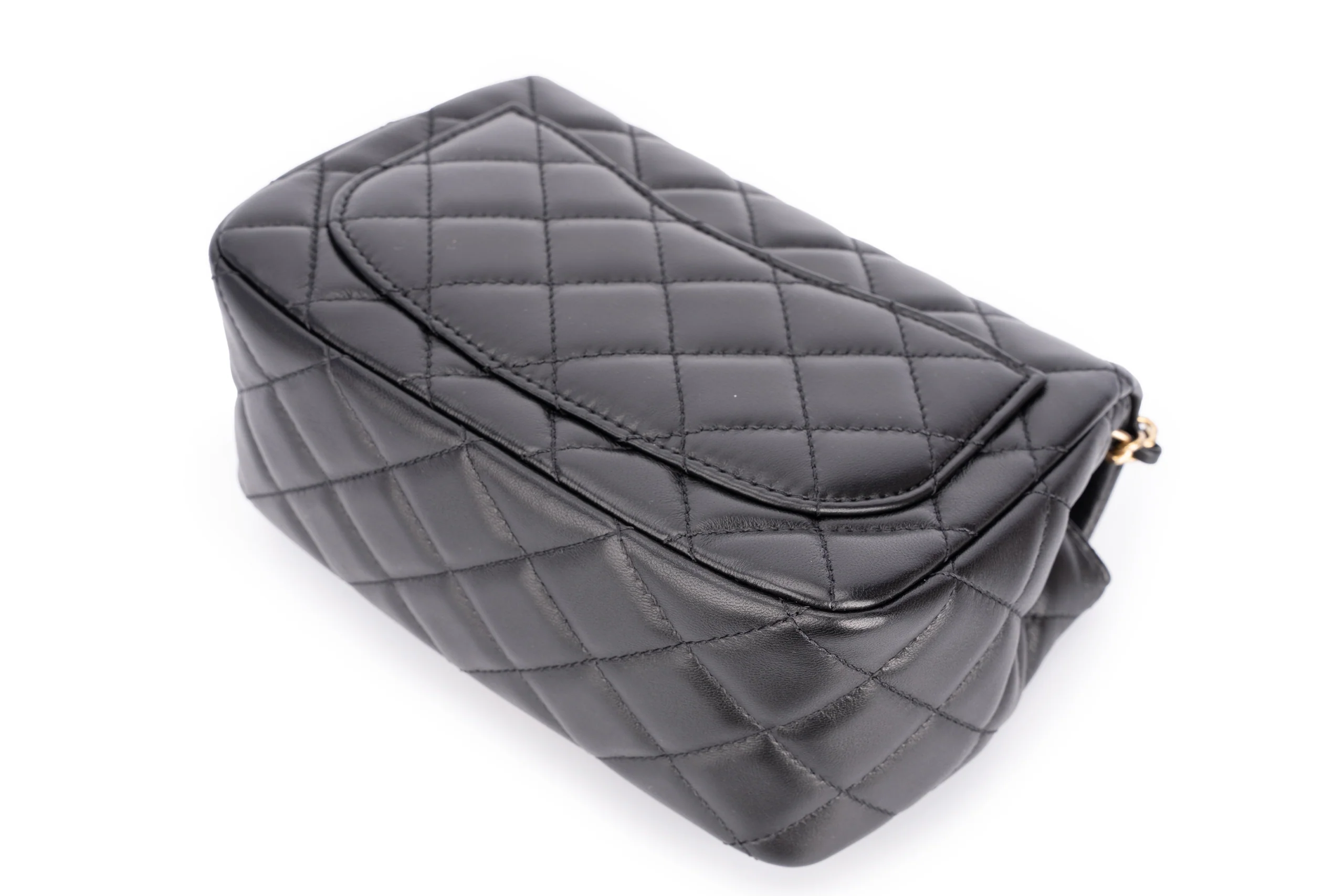 Chanel Mini Flapbag Lambskin Black GHW - Image 13