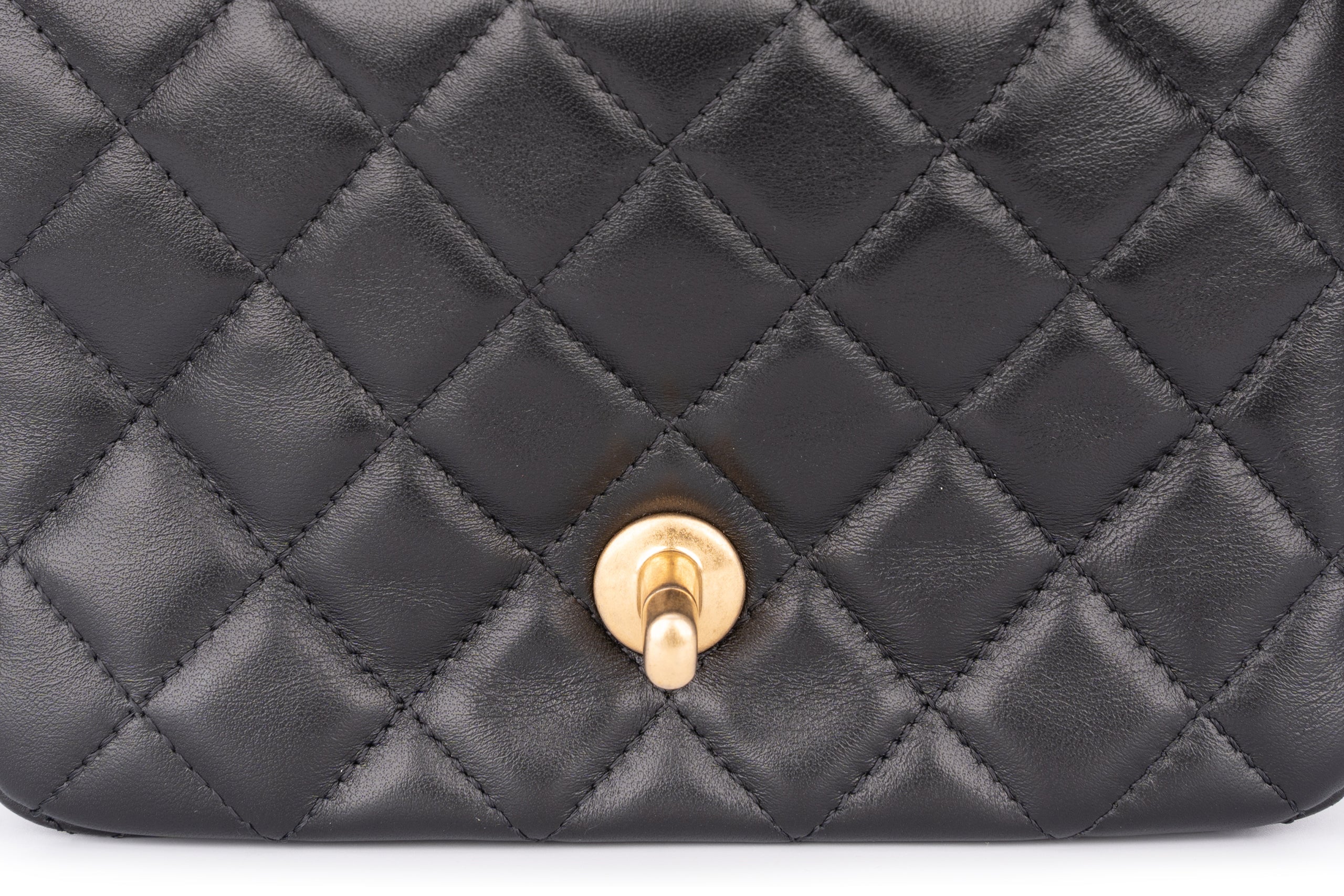 Chanel Mini Flapbag Lambskin Black GHW - Image 8