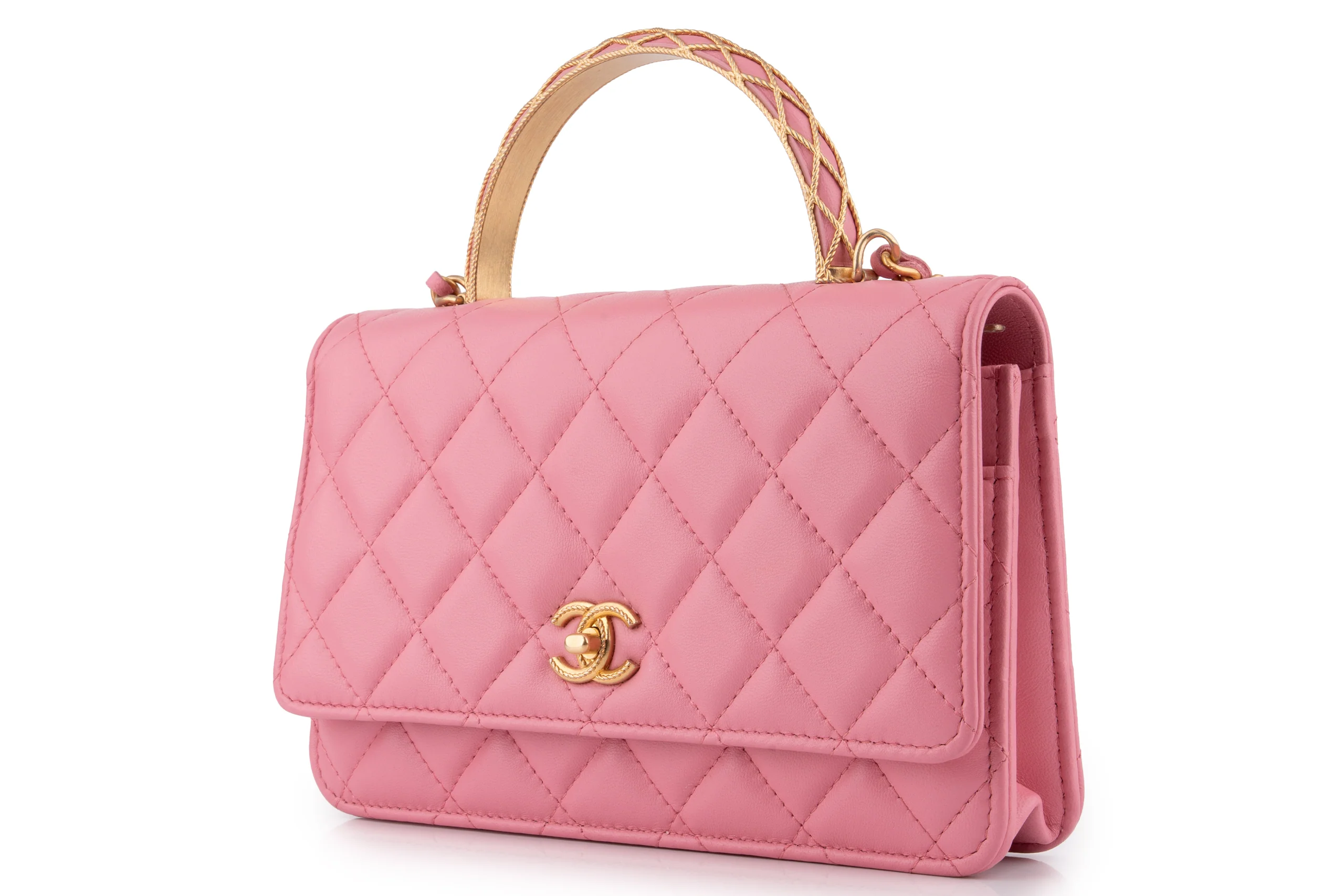 Chanel Quilted Top Handle WOC	Lambskin	Pink	GHW - Image 2