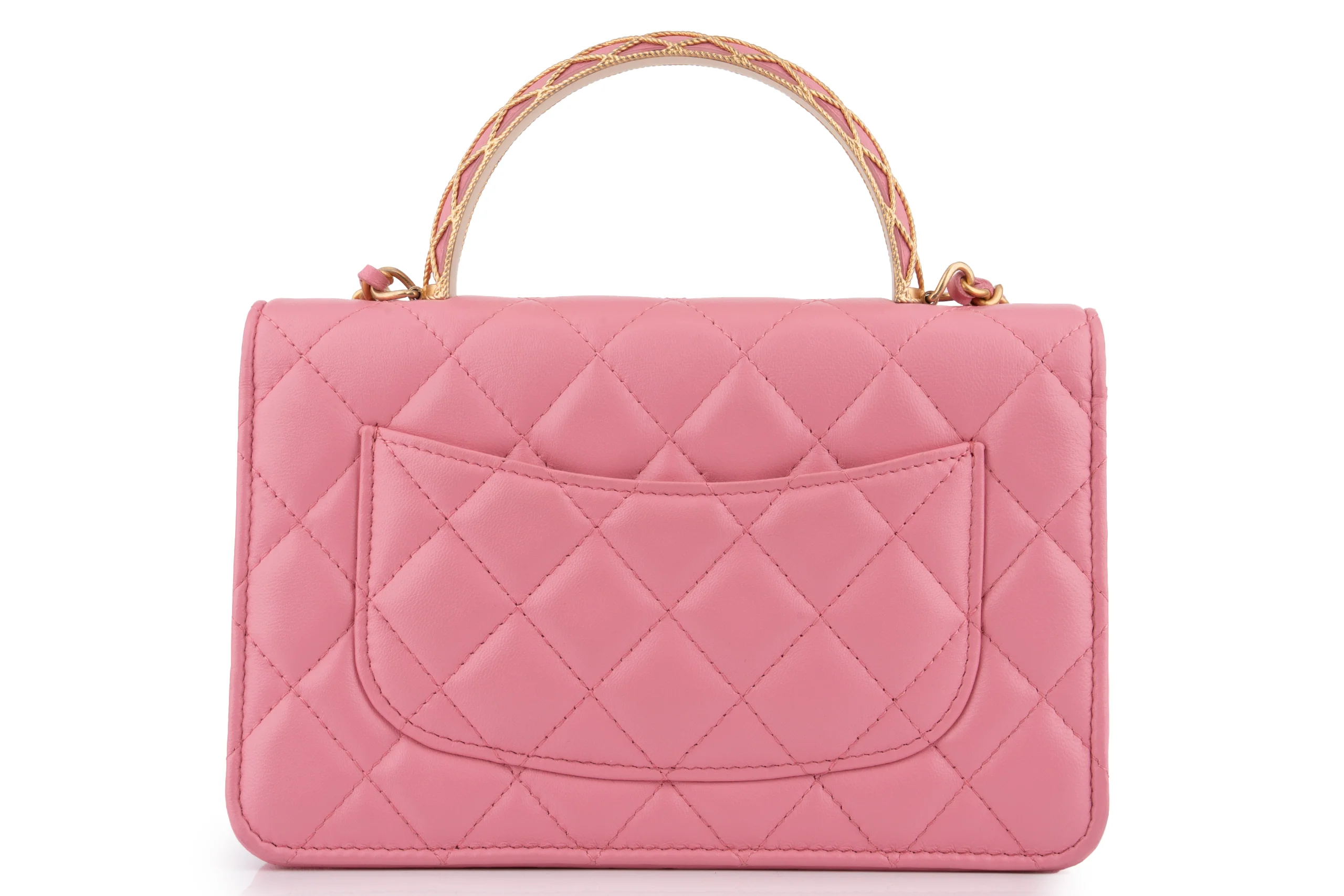 Chanel Quilted Top Handle WOC	Lambskin	Pink	GHW - Image 4