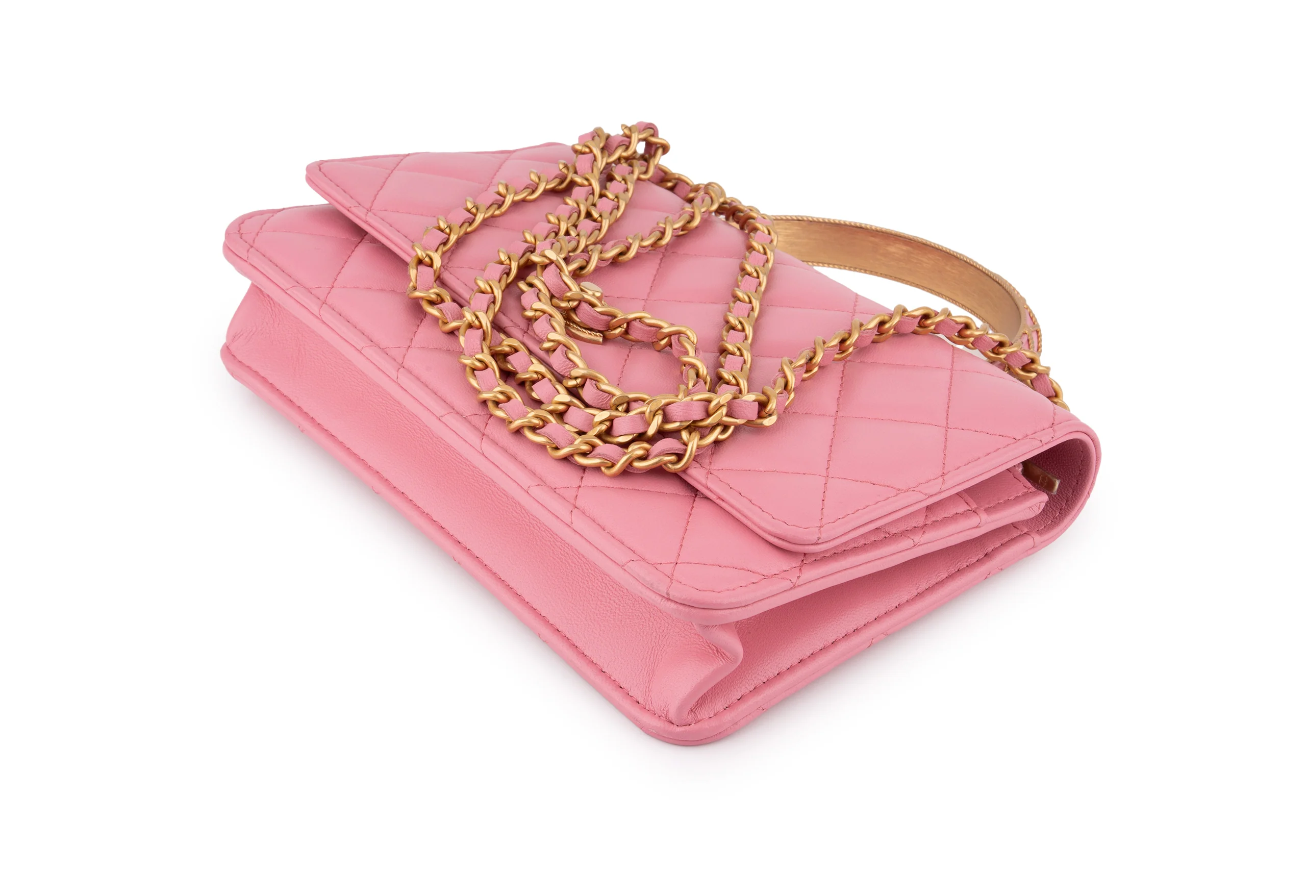 Chanel Quilted Top Handle WOC	Lambskin	Pink	GHW - Image 9