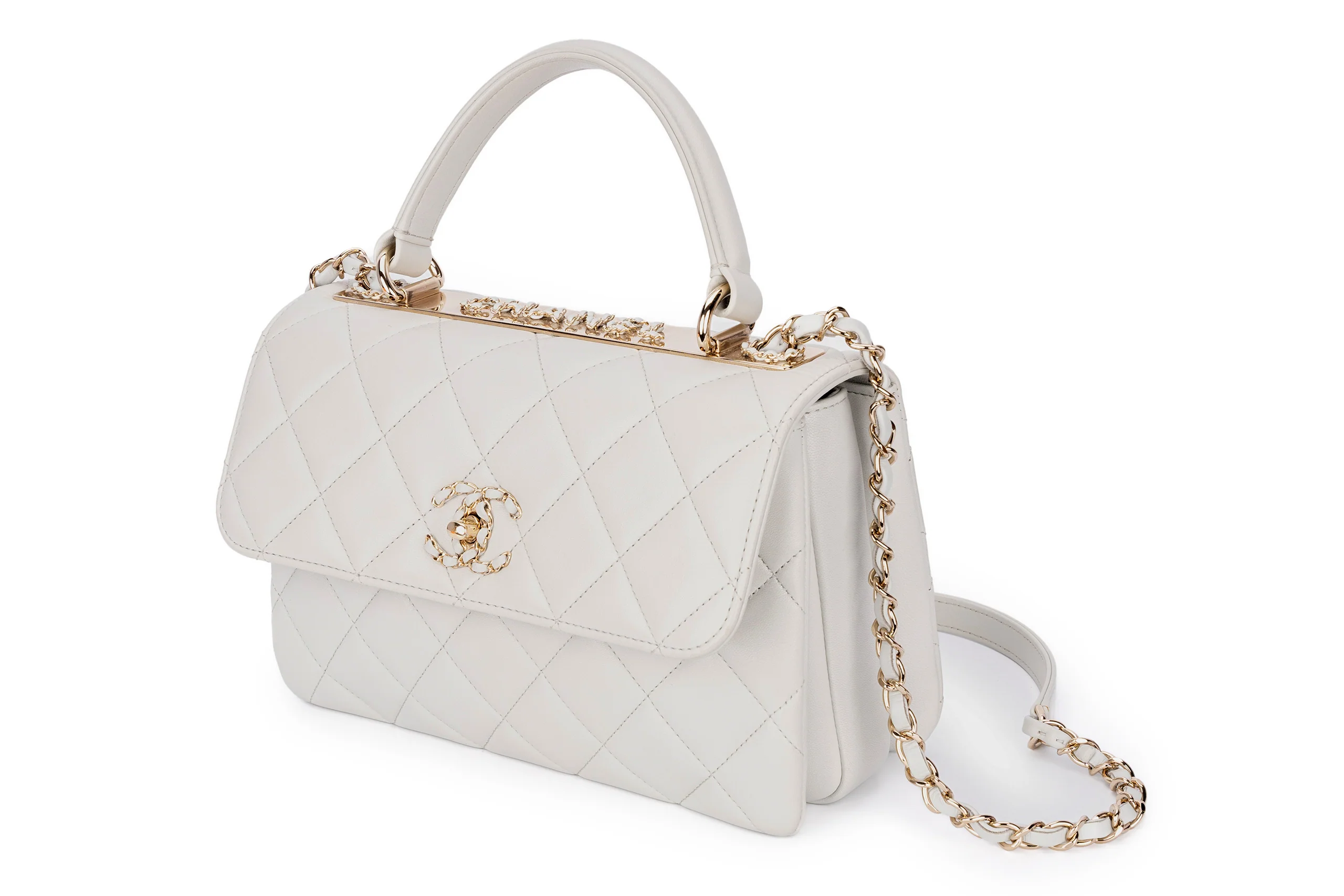 Chanel Trendy Top Handle Pale Grey/Blue GHW - Image 12