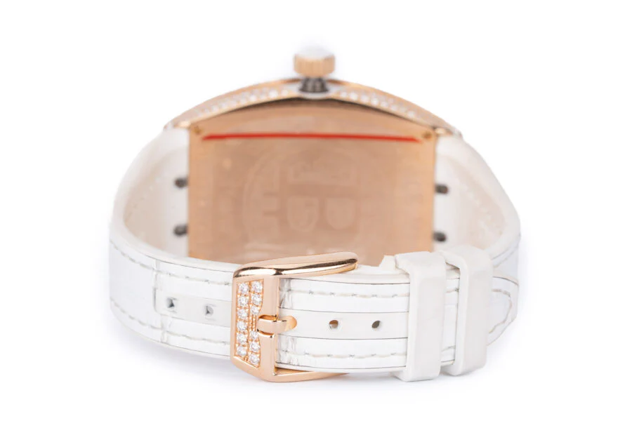 Franck Muller Bitcoin Female 38mm Alligator Strap Diamond Bezel Ref- v38scatbtc - Image 3