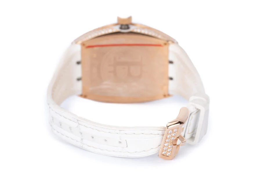 Franck Muller Bitcoin Female 38mm Alligator Strap Diamond Bezel Ref- v38scatbtc - Image 6